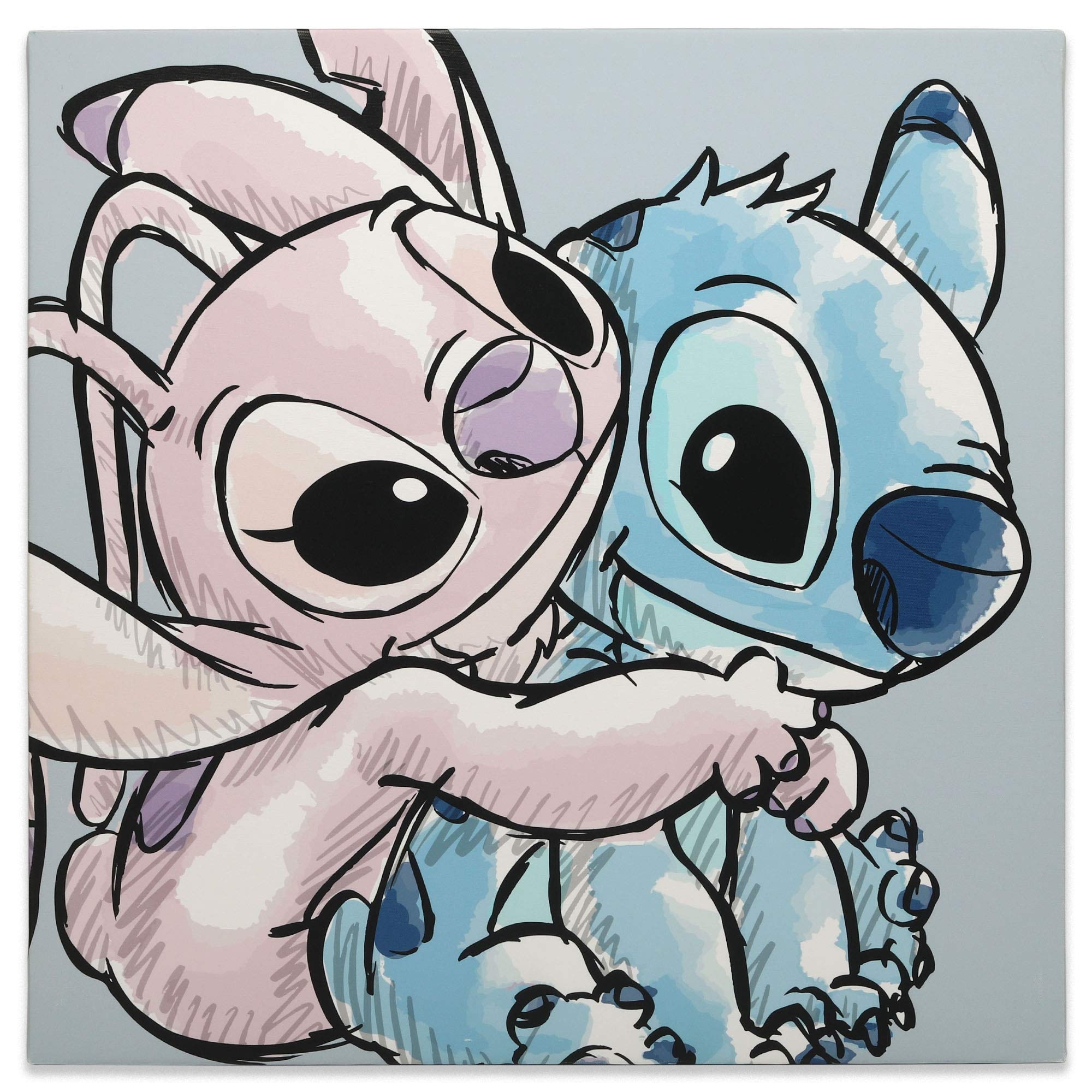 Amazon Open Road Brands Disney Lilo And Stitch With Angel Gallery Wrapped Canvas Wall Decor Adorable Stitch Wall Art For Home Decorating Posters U0026 Prints