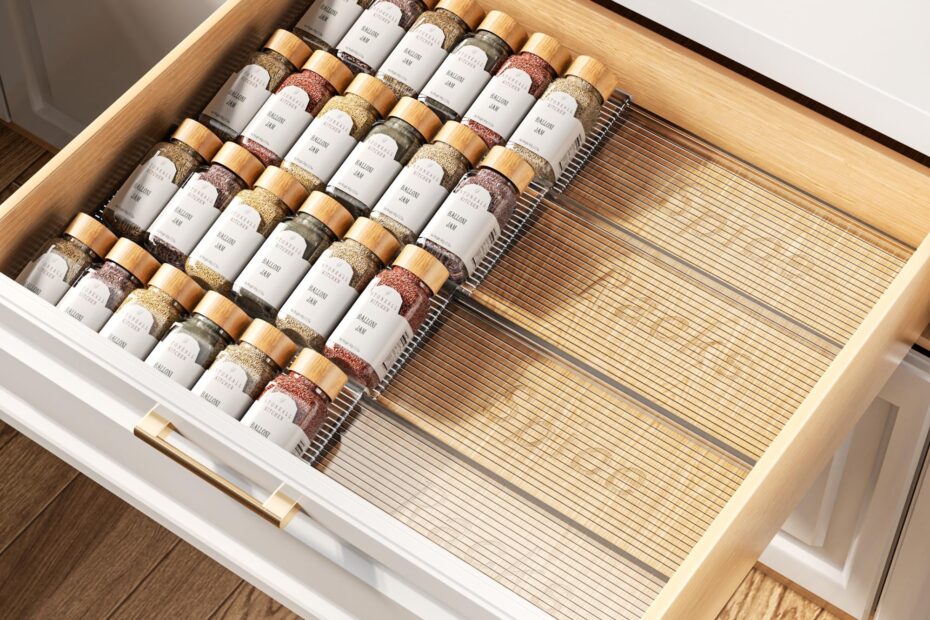 Amazon PanPanPal Spice Drawer Organizer 4 Tier 4 Pack Clear Acrylic Drawer Seasoning Organizer Expandable From 11 To 22 Kitchen Spice Rack