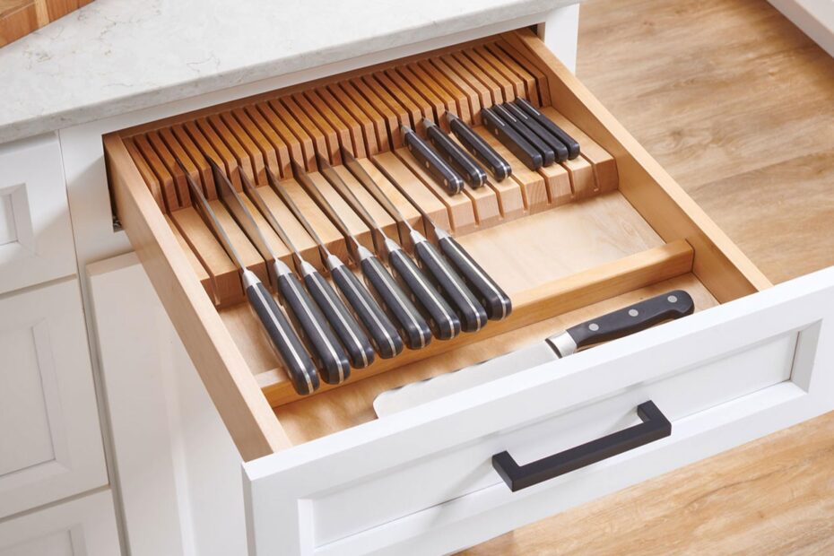 Amazon Rev A Shelf Dual Row Trim To Fit Knife Block Drawer Organizer With Storage Holder For Kitchen Utensils 55 Slot Cutlery Tray Wood 4WDKB 1 Home U0026 Kitchen