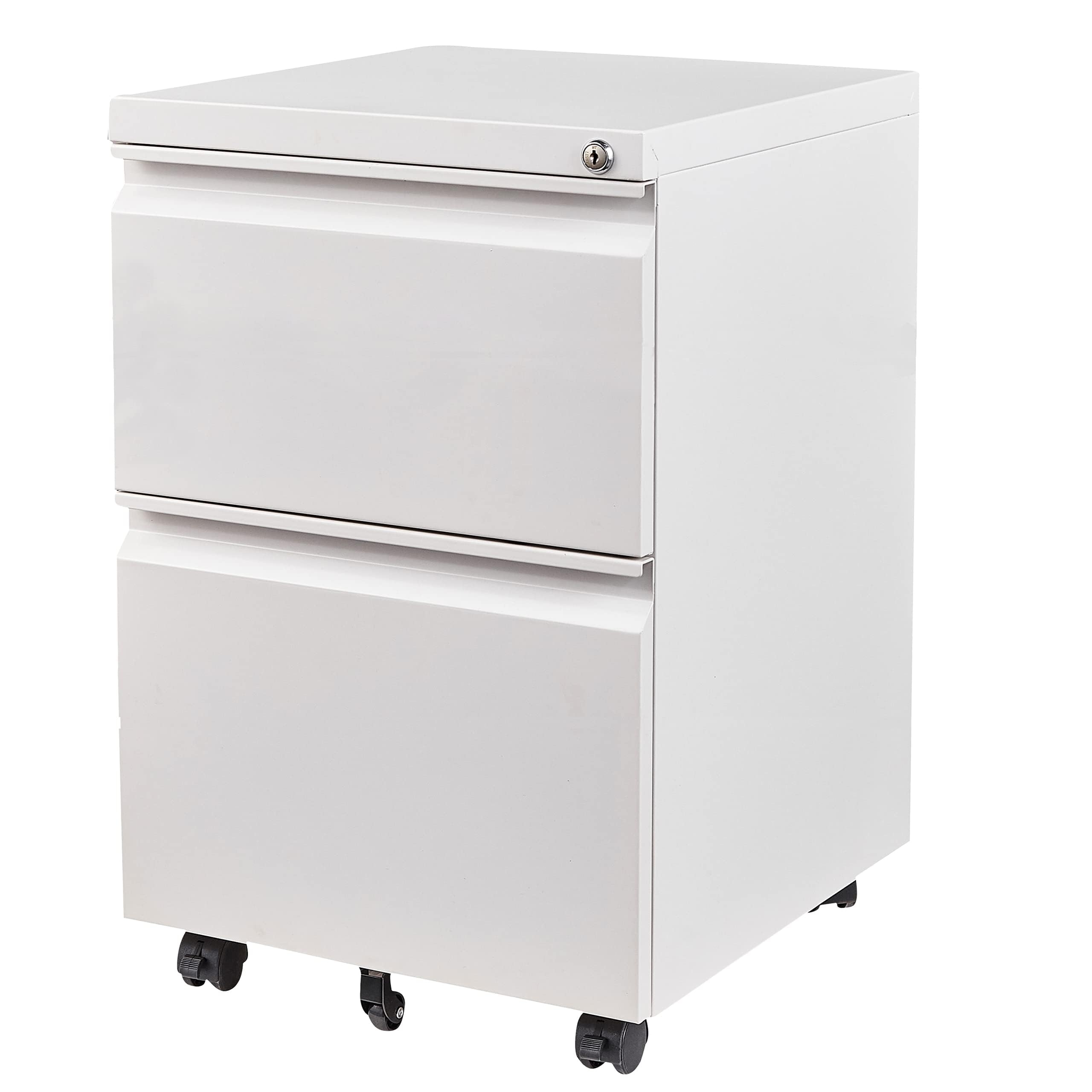 Amazon SISESOL 2 Drawer File Cabinet With Lock And Wheels White Rolling File Cabinets Locking Mobile Metal Filing Cabinet For Home Office Under 