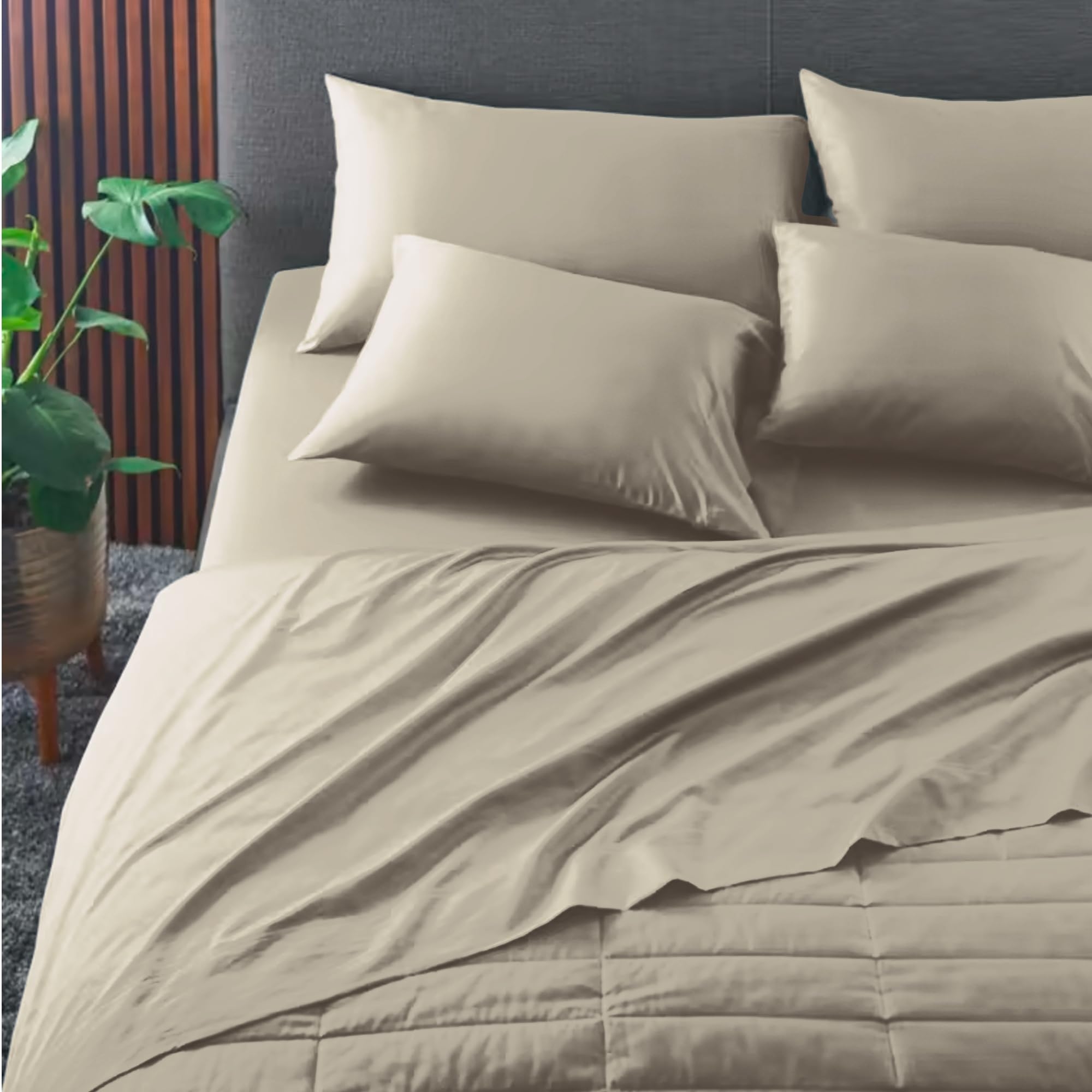 Amazon Sleep Number True Temp 4 Piece Cotton Sateen Sheet Set 