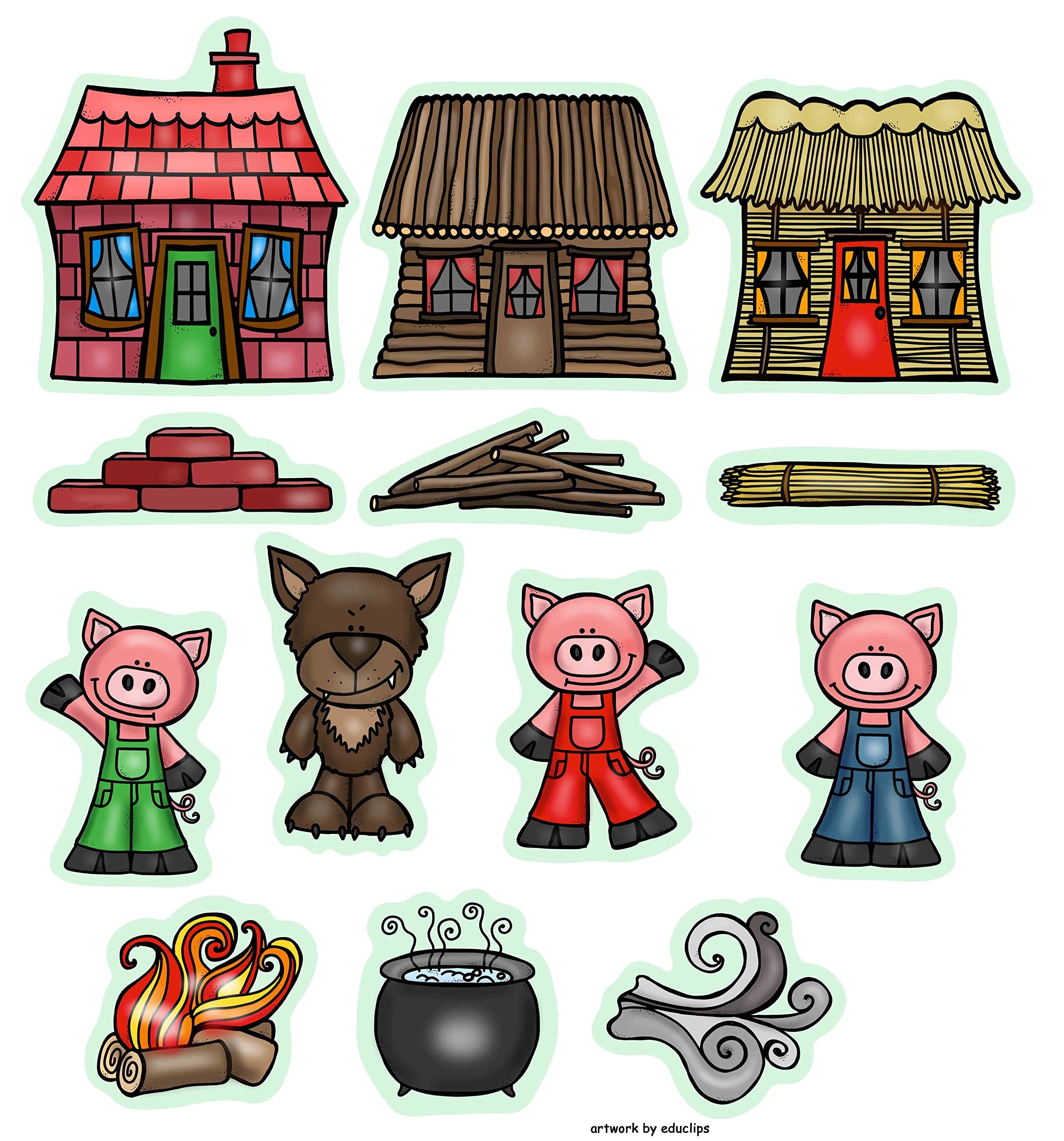 Amazon Small Three Little Pigs Story Set Flannel Felt Board Figures 13 Pieces PRECUT Plus Activity Pages Preschool Toddlers Small Toys U0026 