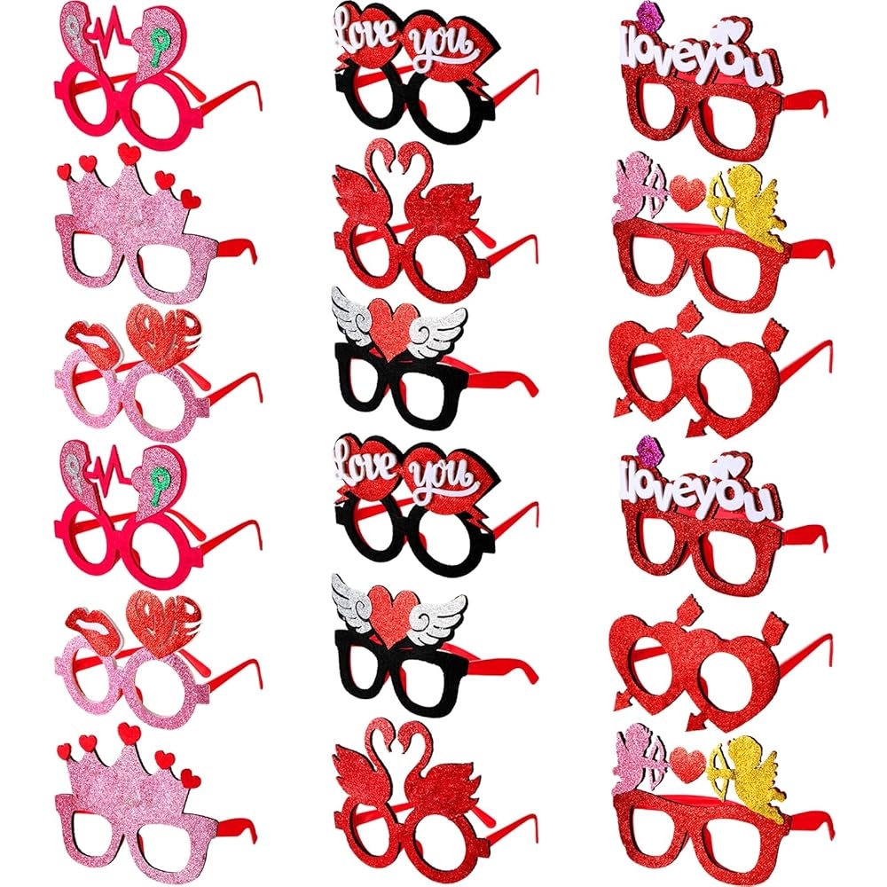 Amazon Sratte 18 Pieces Pink Heart Eyeglasses Love Plastic 