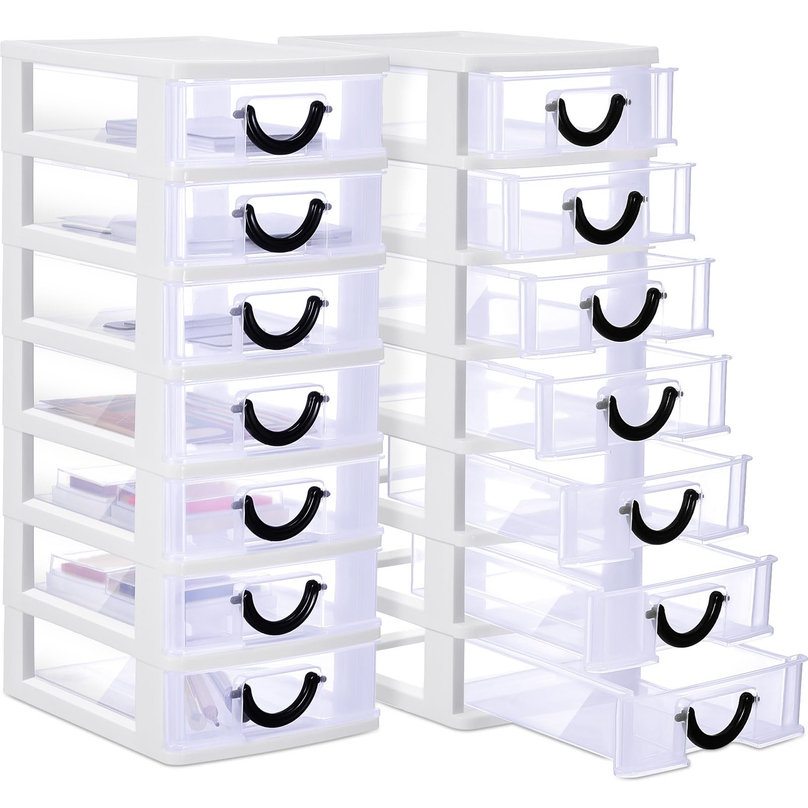 Amazon Thyle 2 Pcs Plastic Drawers Organizer Mini Organizer Stackable Plastic Clear Drawer Storage Box Containers Storage Units For Desktop 