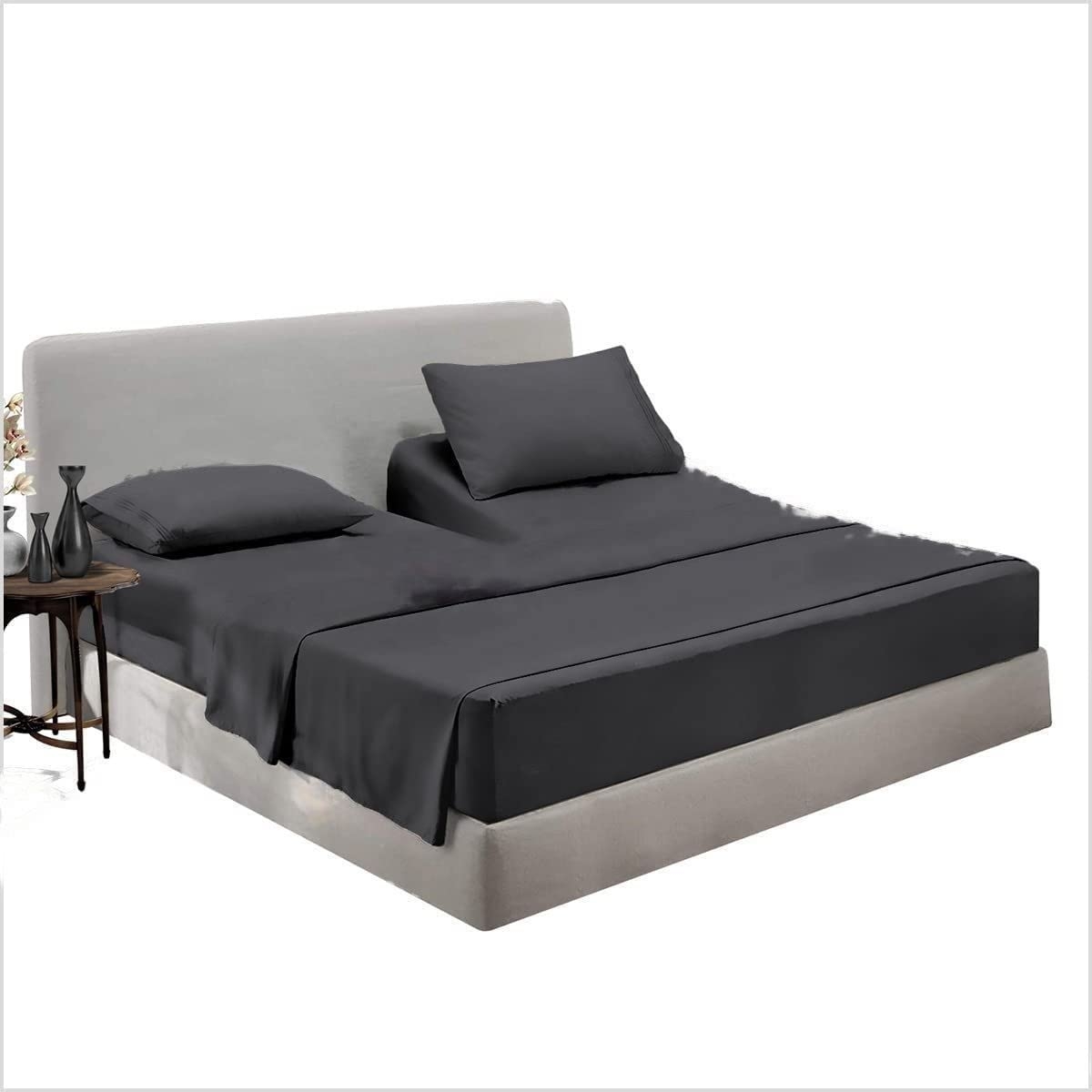 Amazon Top Split King Flex Head Sheet Set For Sleep Number Mattress Fits Deep Pocket Bed 1800 Thread Count Super Soft And Cool 4 Piece Set With Pillowcases 34 36