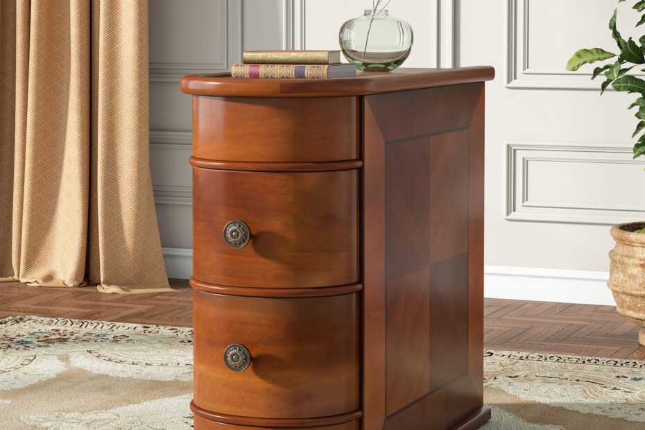 Amazon Tribesigns Wood End Table 2 Drawer Narrow Side Table