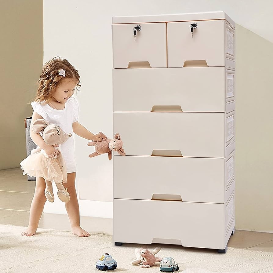 Amazon YIPONYT Plastic Drawers Storage 6 Drawer Clothes Drawer Tall Dresser Organizer Heavy Duty Plastic Storage Drawers Mobile Cabinet With 