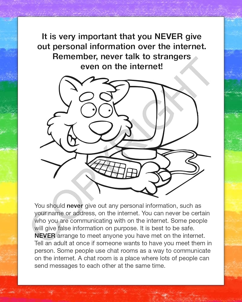 personal safety coloring sheets