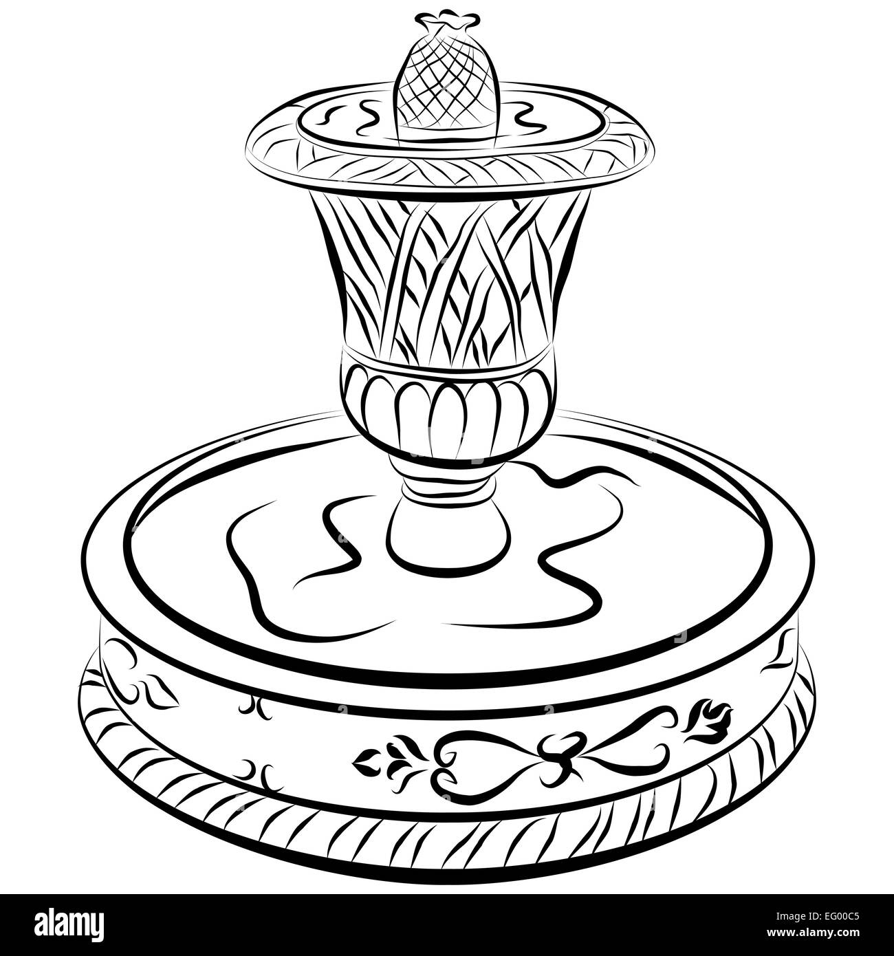 An Image Of A Victoriam Water Fountain Line Drawing Stock Photo Alamy