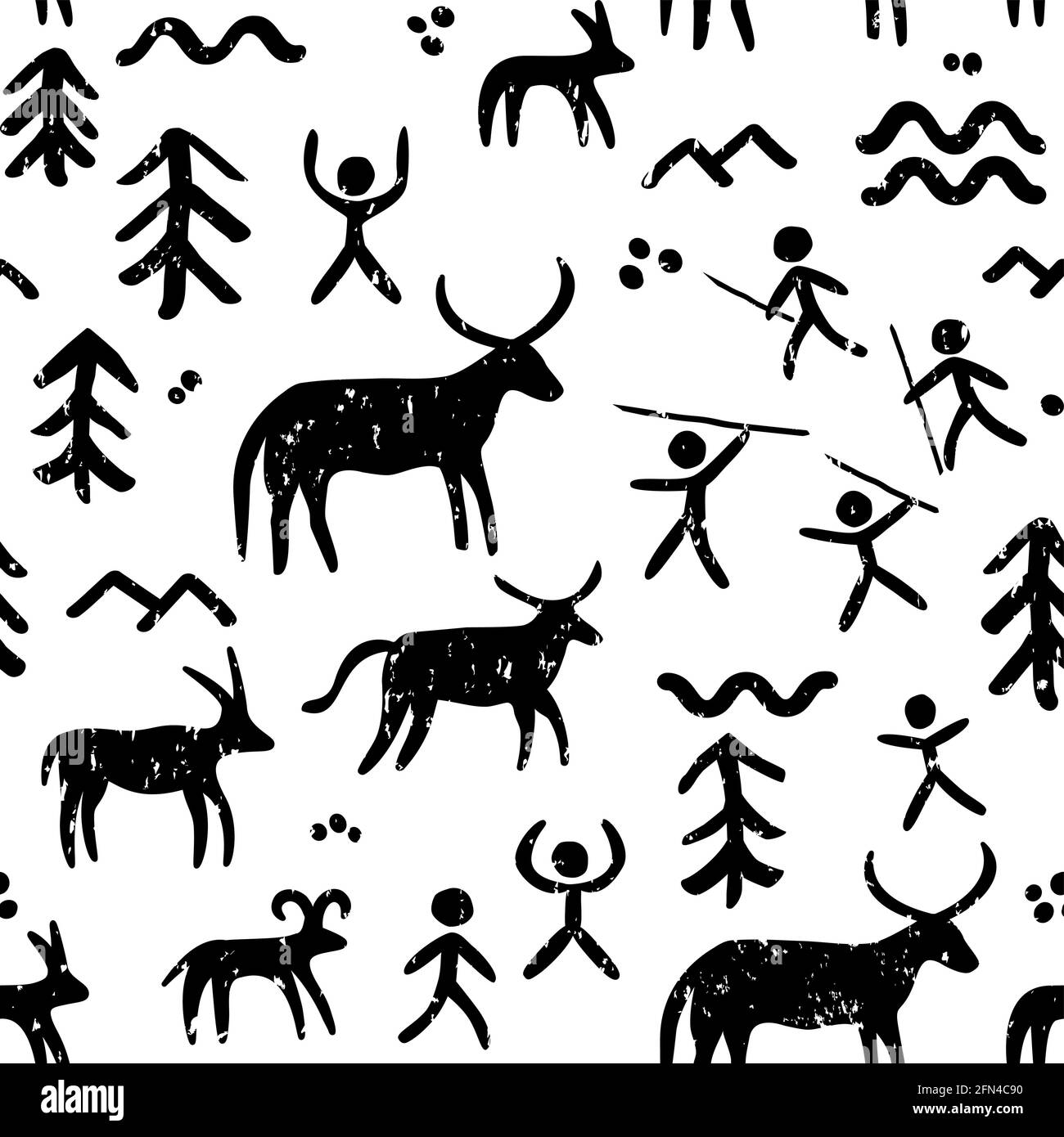 Ancient Drawing Cave Animals Stock Vector Images Alamy