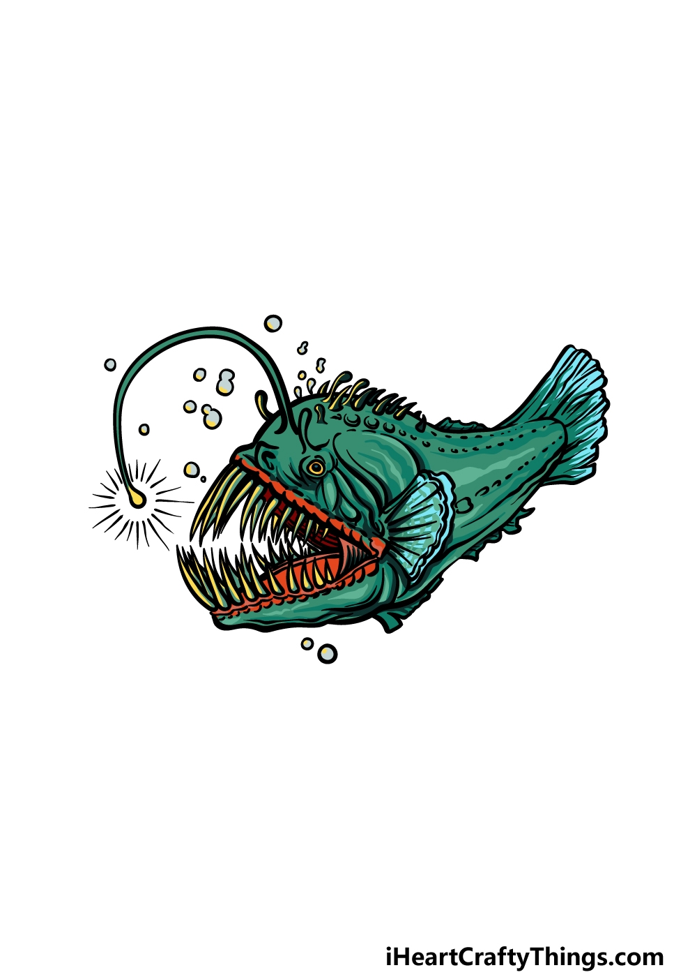 Angler Fish Drawing How To Draw An Angler Fish Step By Step