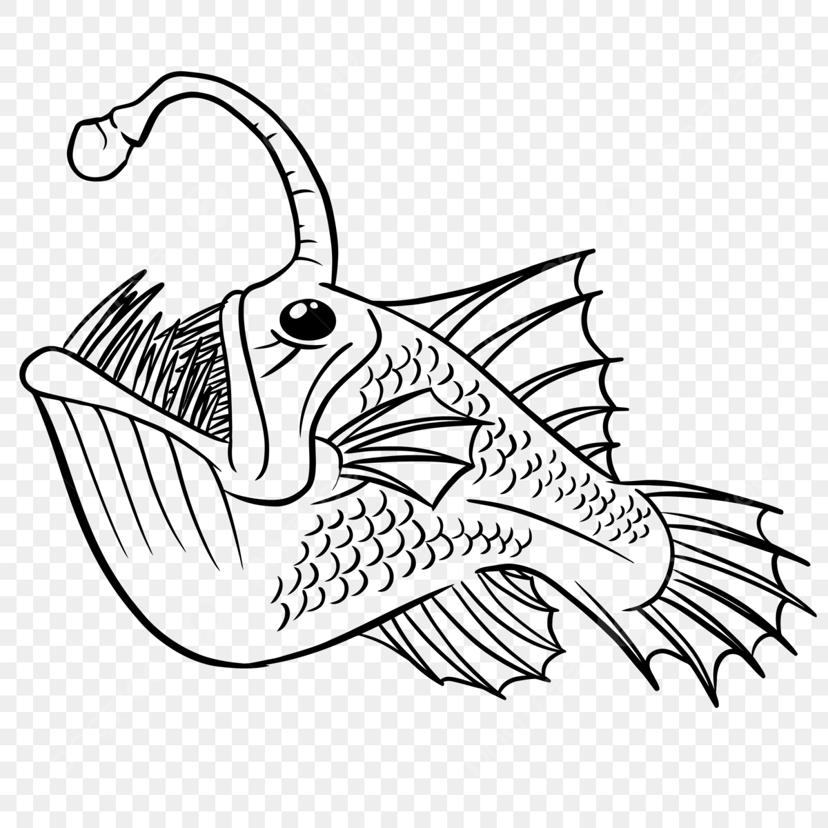Angler Fish Vector Hd Images Angler Fish Vector Fish Drawing 