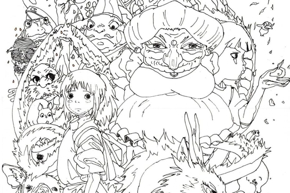 Anime Spirited Away Coloring Page Anime Coloring Pages