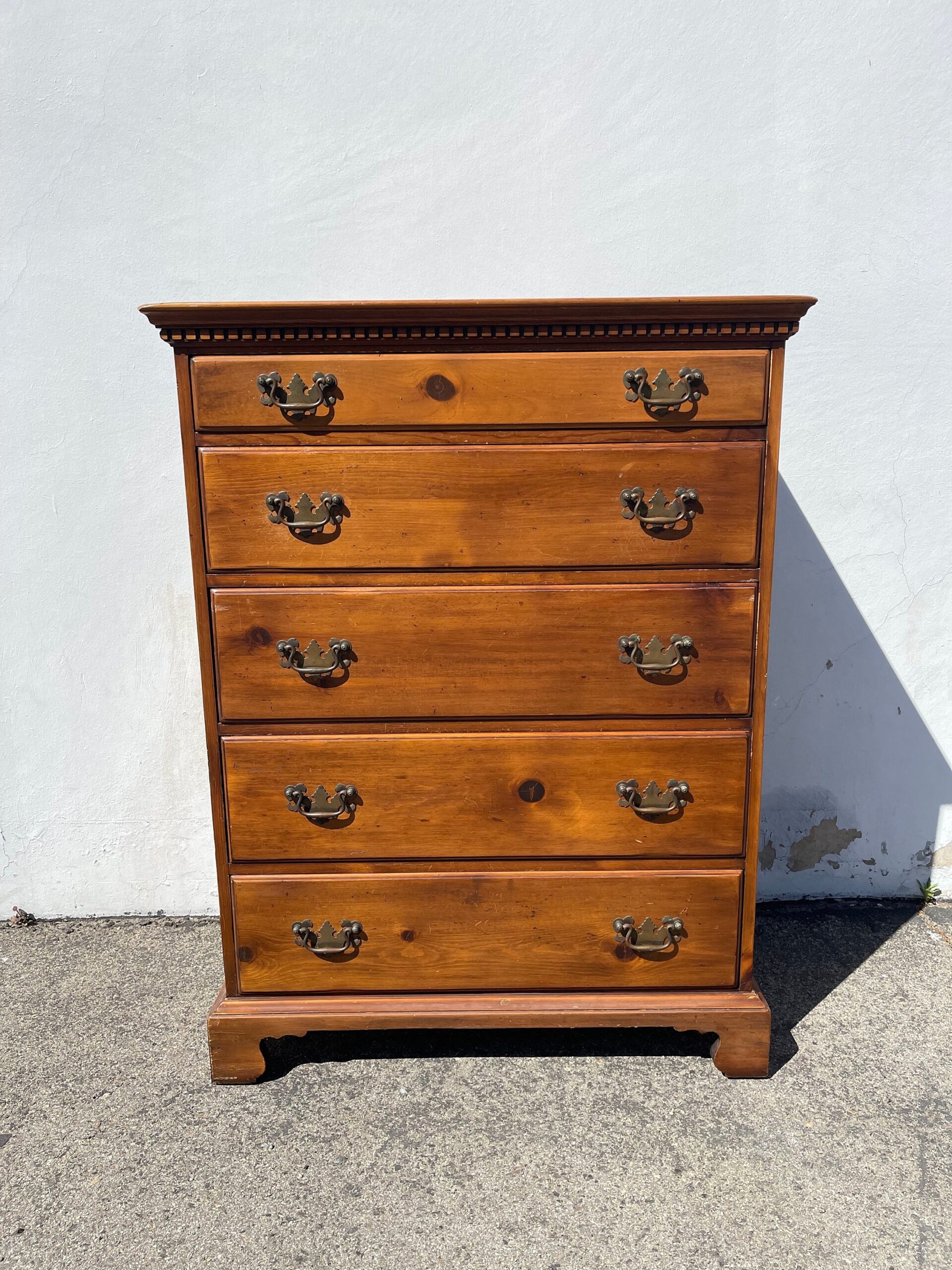 Antique Dresser Tall Boy Highboy Solid Maple Wood Chest Drawers Country French Cottage Rustic Bedroom Storage Set Table CUSTOM PAINT AVAIL Etsy