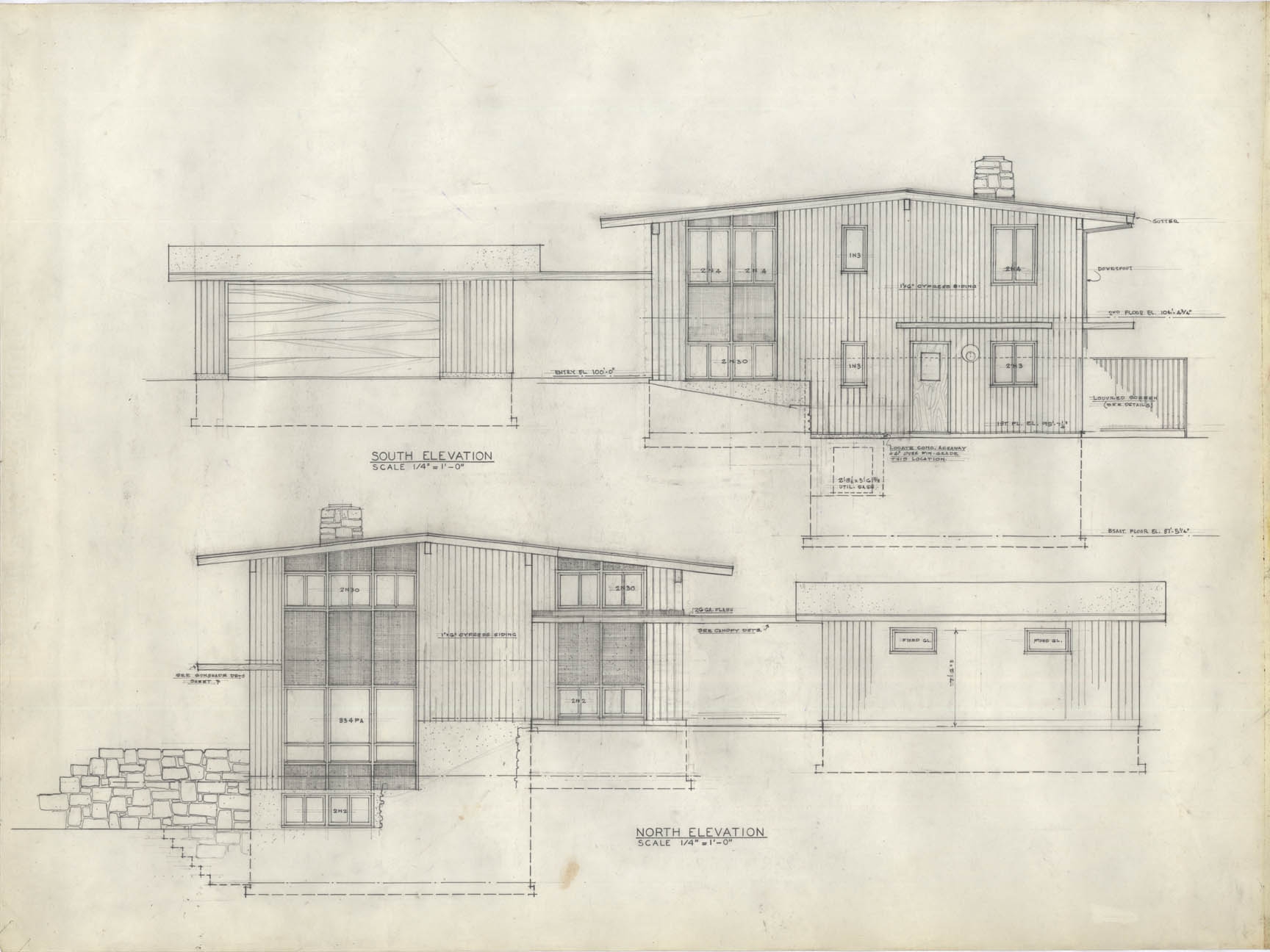 Architectural Drawings DeCoster House Lawrence Modern Home