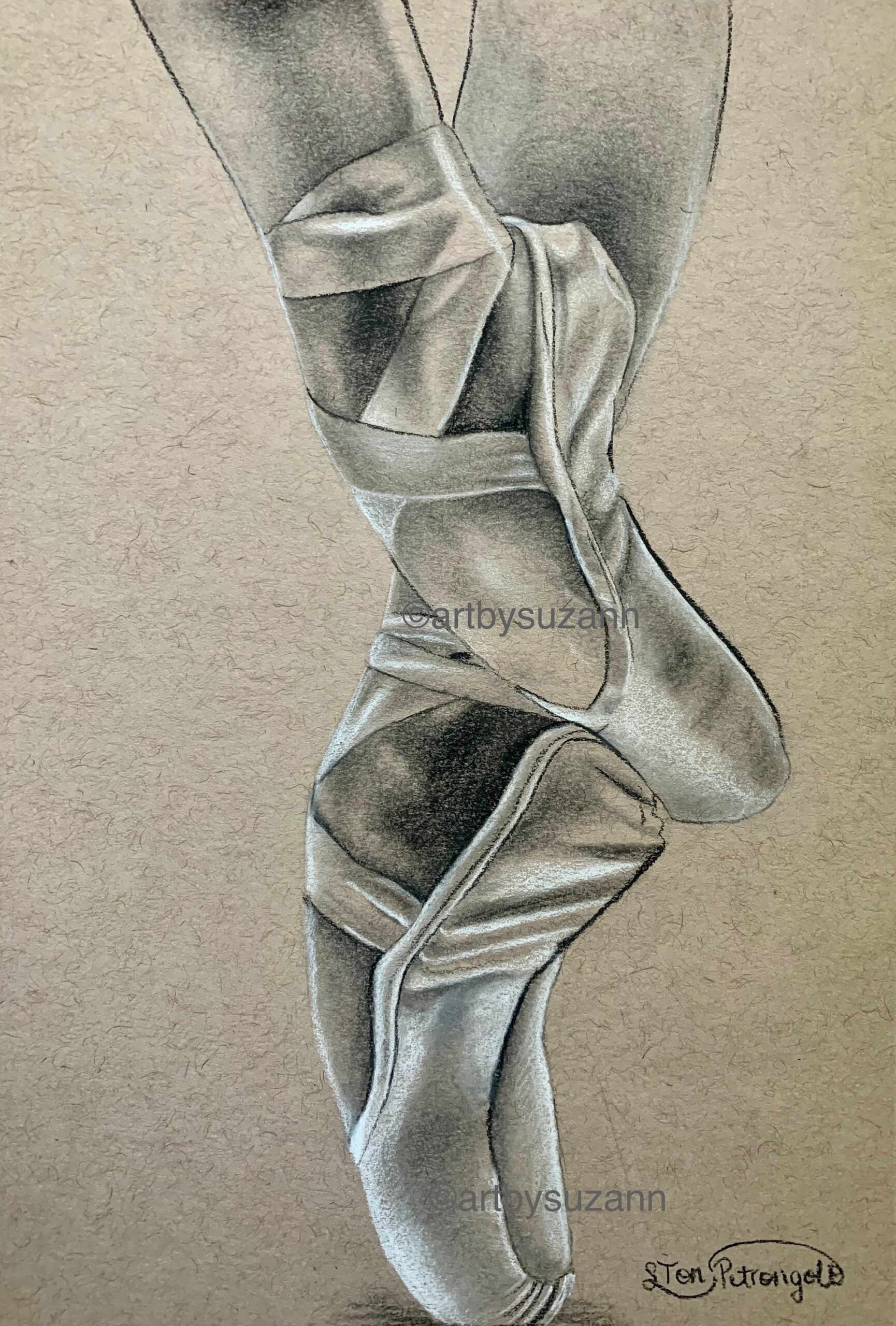 Art Print Ballet Shoes Dancer Art Print Pointe Shoes Drawing 
