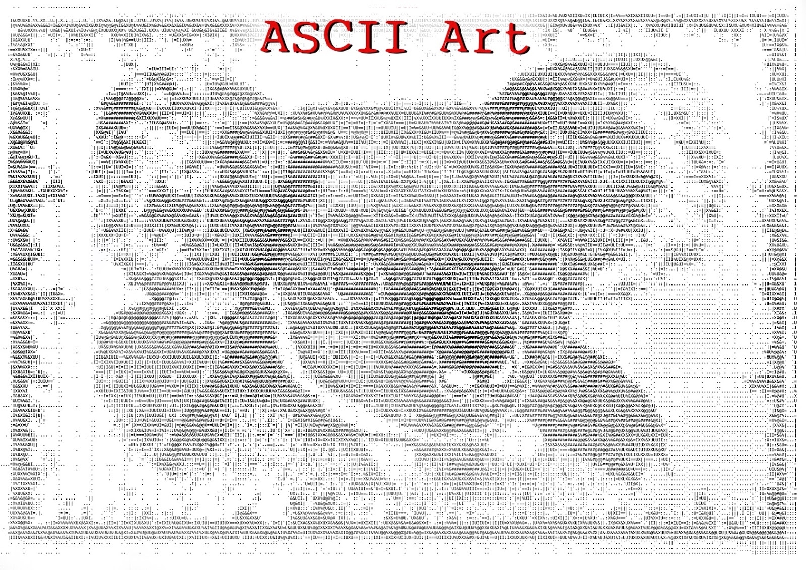 ASCII Art Traditional And Non traditional Art Making Techniques