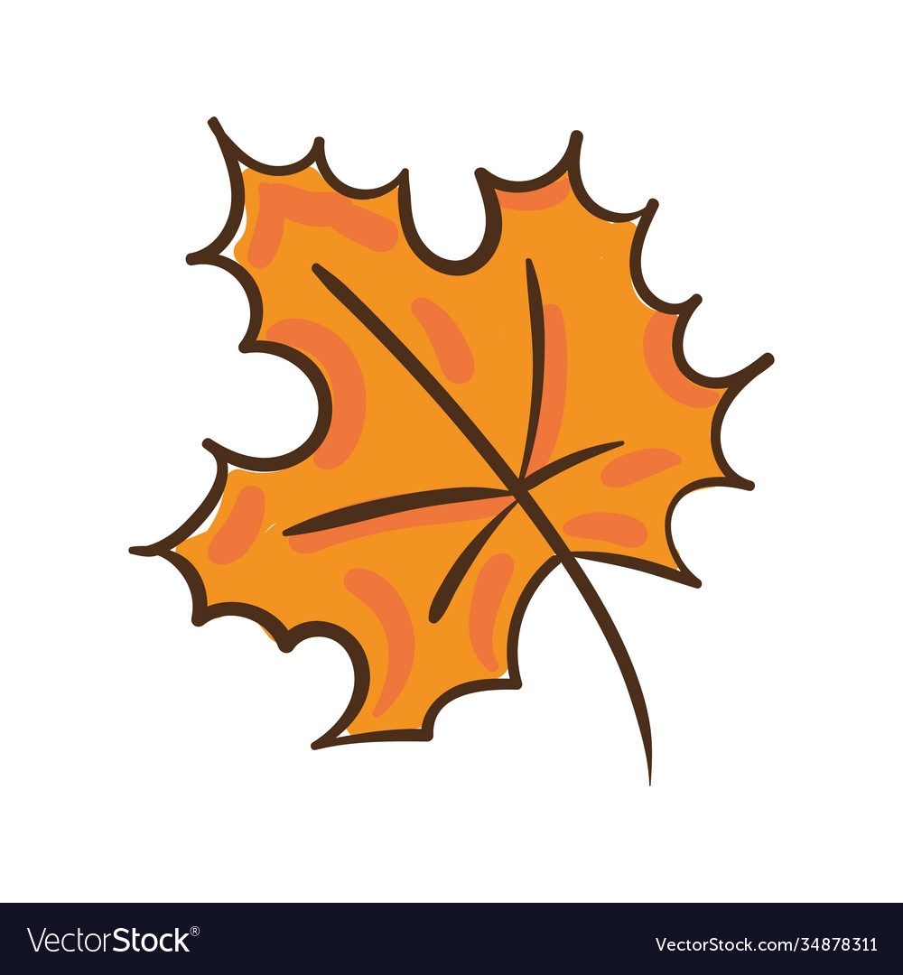 Autumn Maple Leaf Hand Draw Style Icon Royalty Free Vector