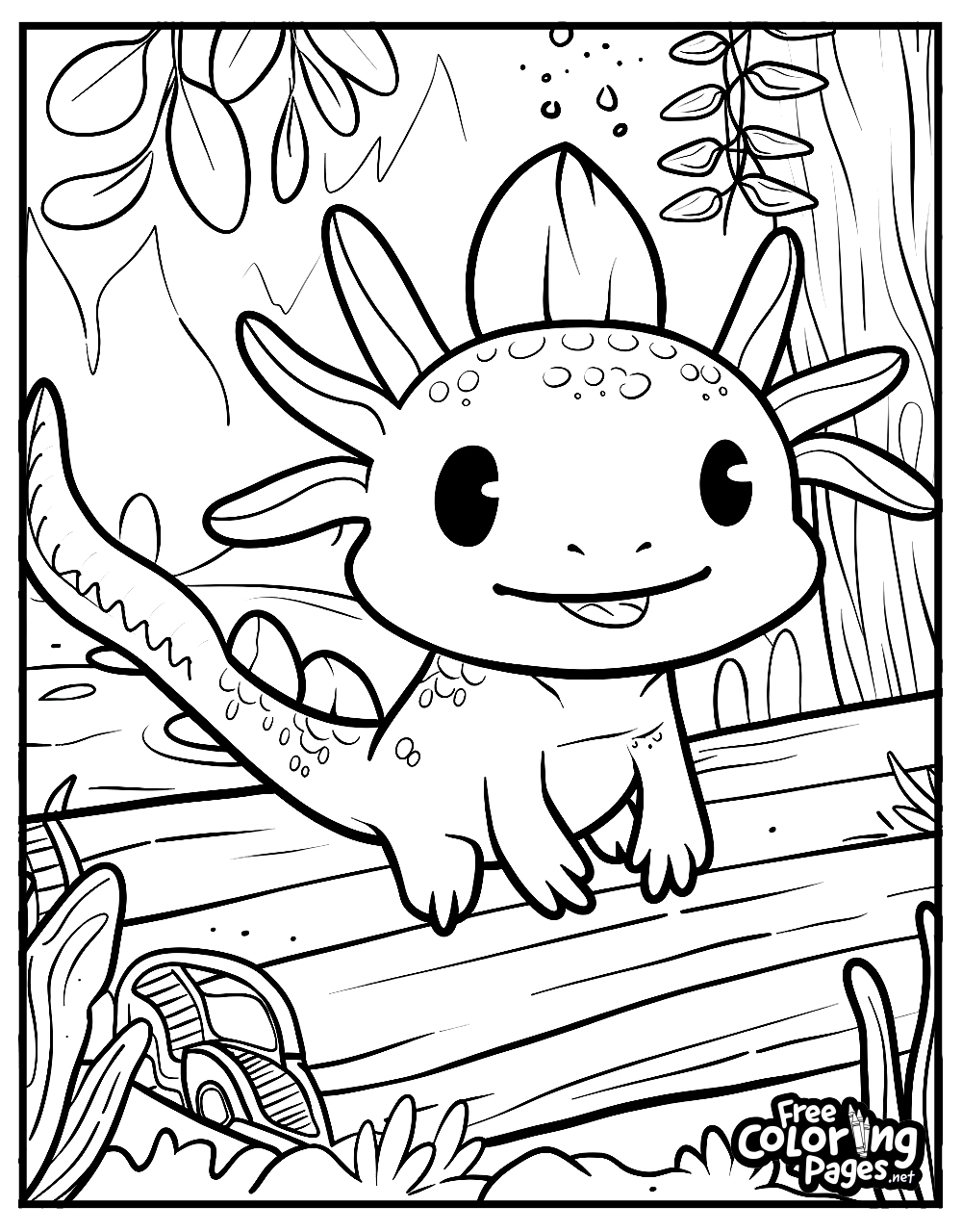 free axolotl coloring pages