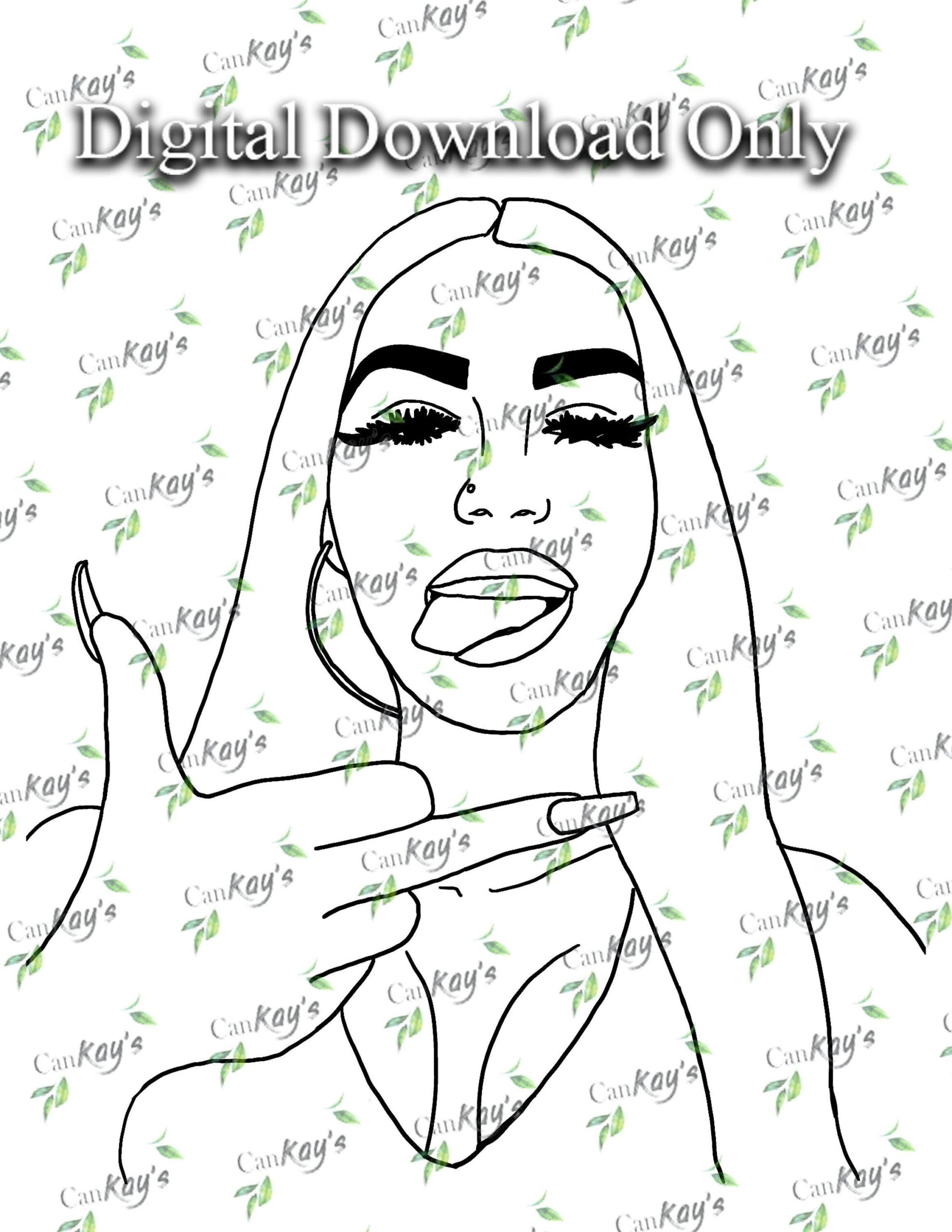 Baddie Inspired Sip And Paint Canvas Sip And Paint Outline Png Paint Party Pre Adult Painting Png Outlined Canvas Stencil Etsy UK