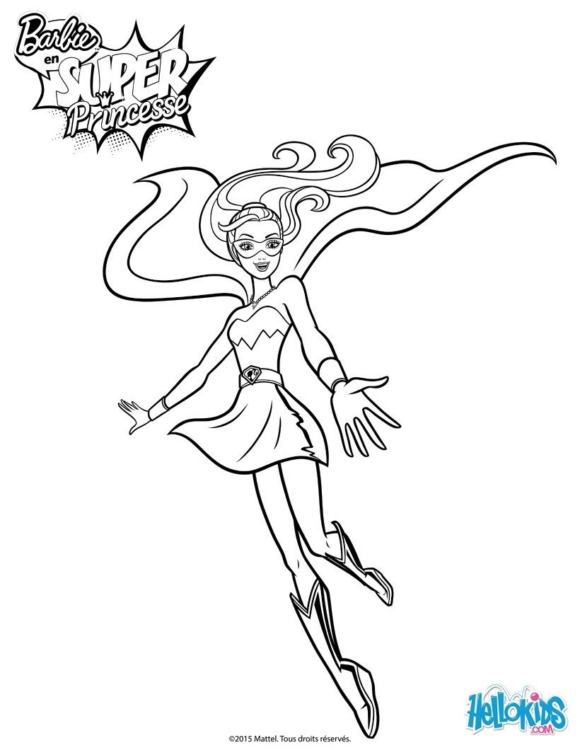 Barbie Super Princess 3 Coloring Pages Hellokids