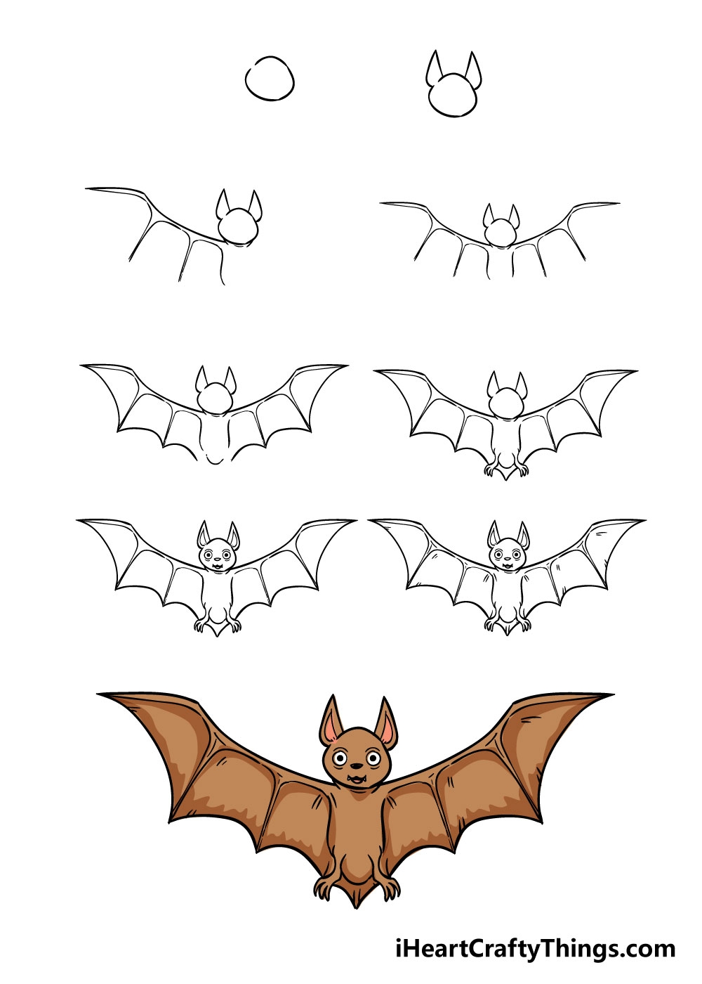 how to draw a bat