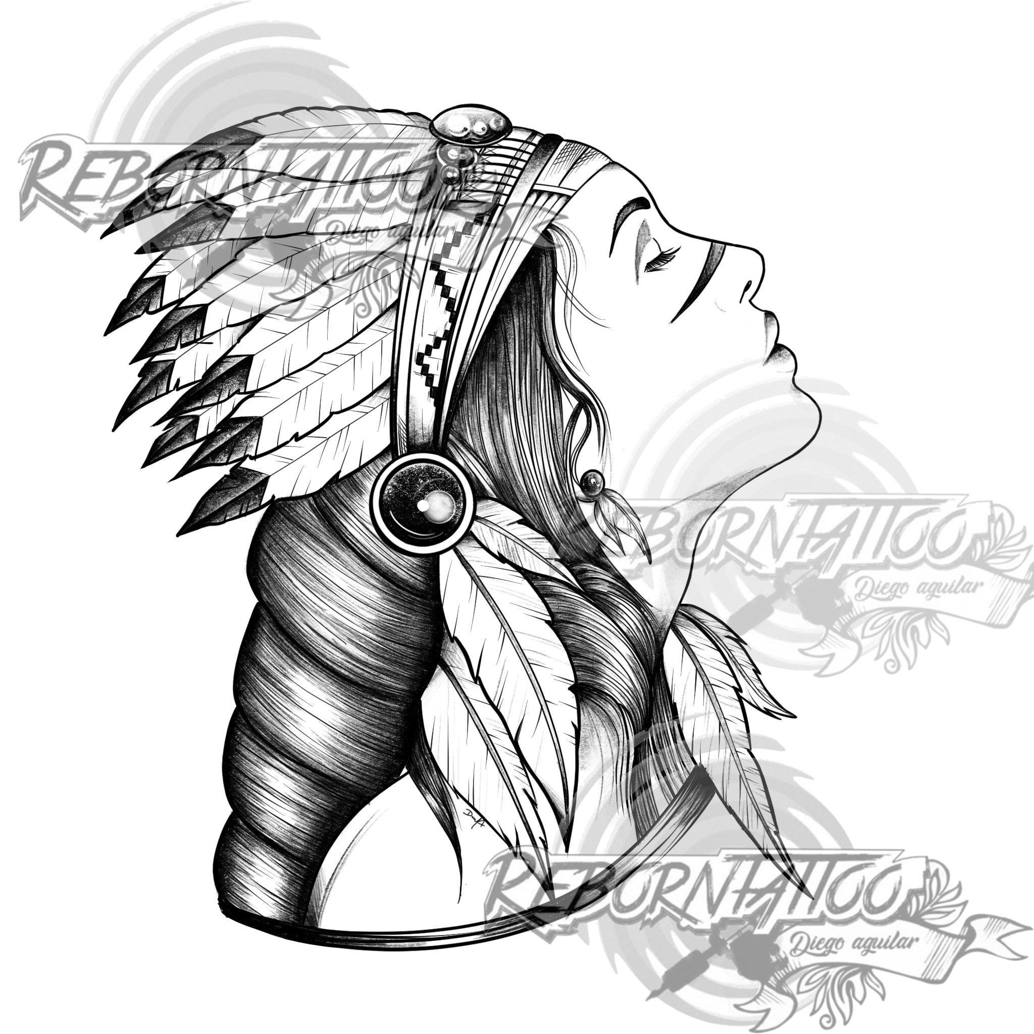 Beautiful Native American Indian Digital Download Pencil Drawing Art Print Perfect For Wall Decoration Sticker Graphic Tees PRINTABLE Etsy Australia