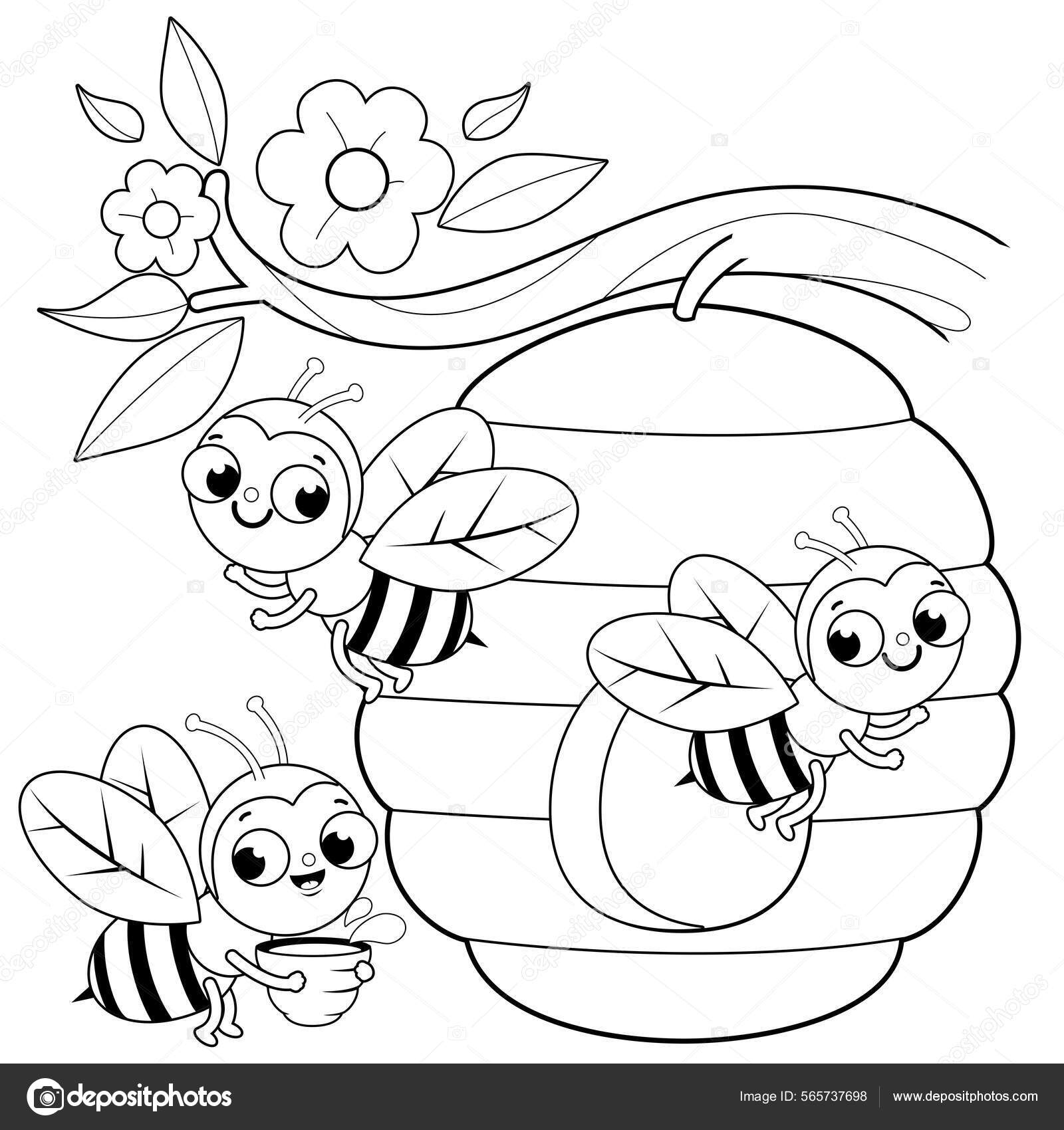 coloring picture bee