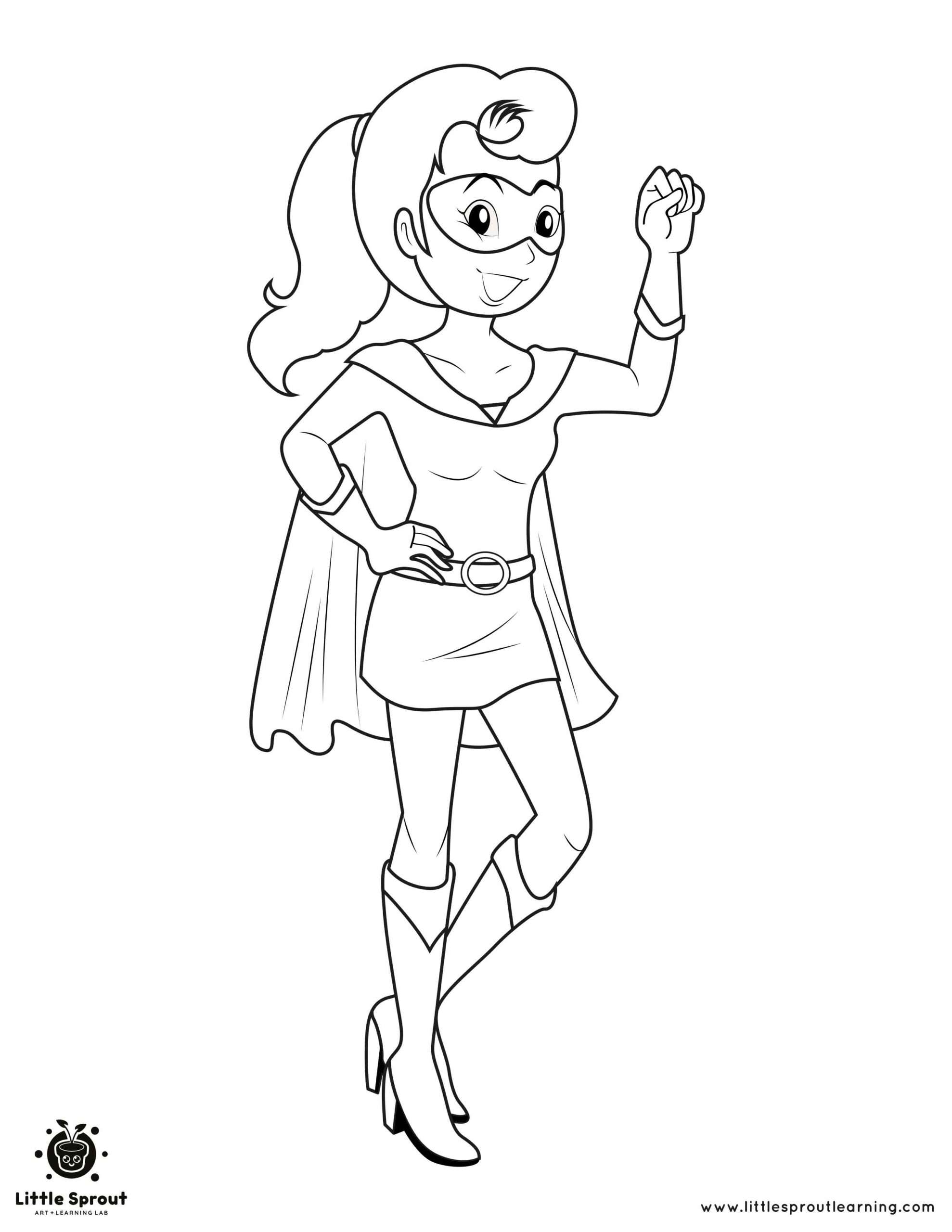 superhero princess coloring pages