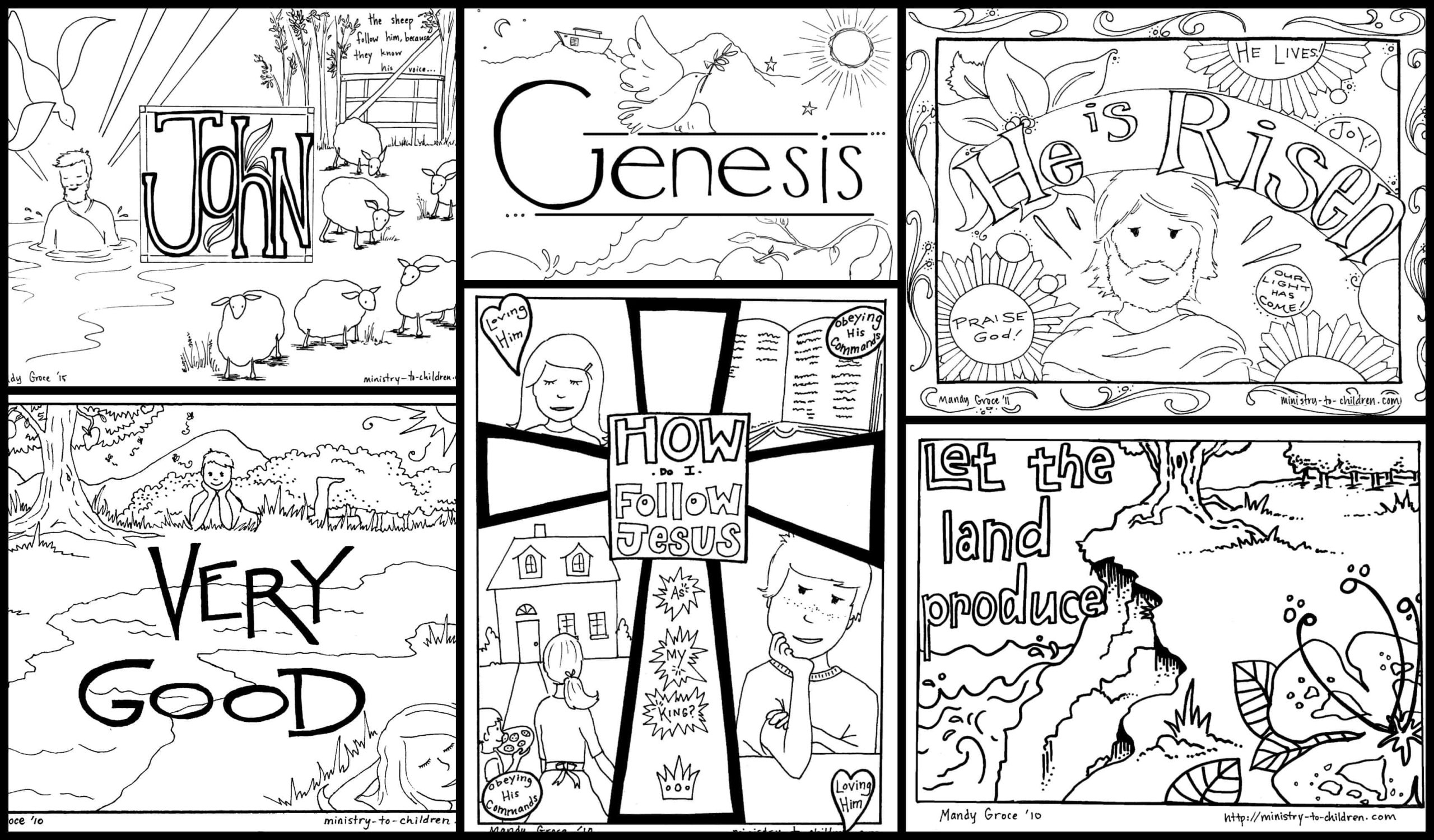 free christian color pages