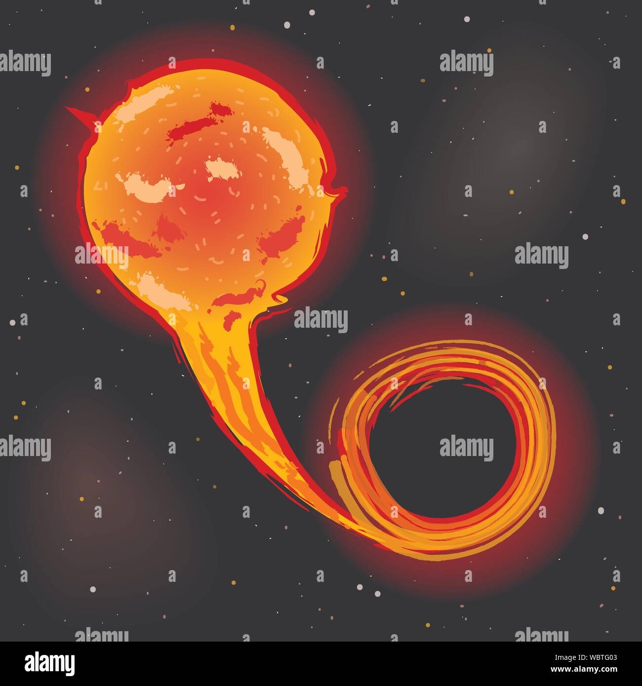 drawing of a black hole