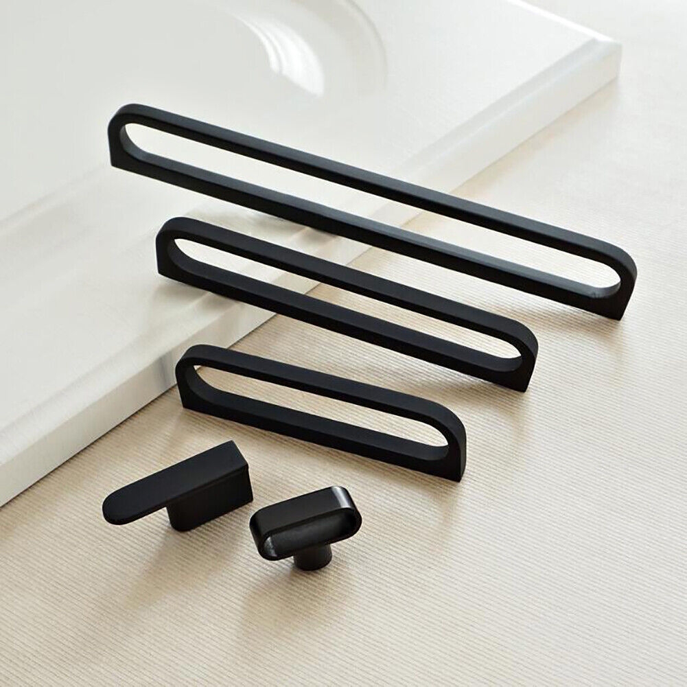 Black Modern Style Cabinet Door Handles Cupboard Knobs Dresser Drawer Pulls
