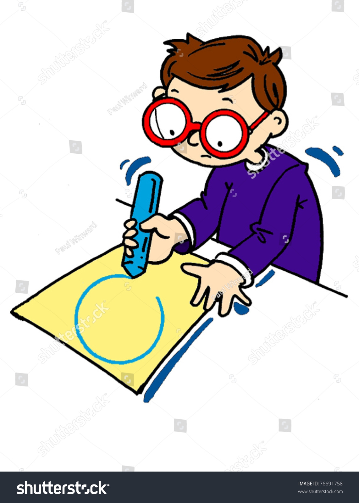 Boy Drawing Circle Stock Vector Royalty Free 76691758 Shutterstock