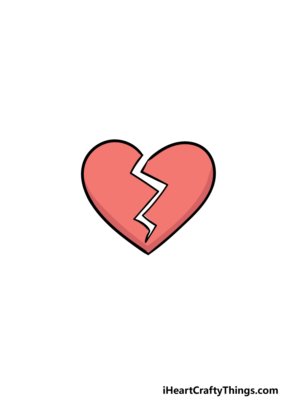 Broken Heart Drawing How To Draw A Broken Heart Step By Step