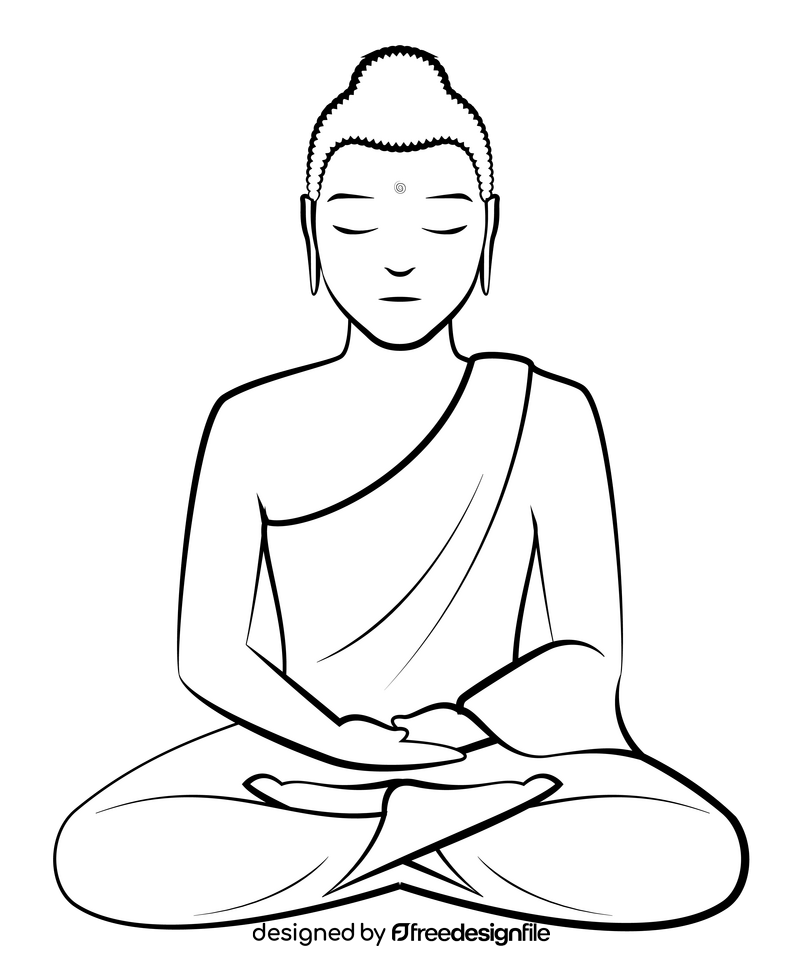 Buddha Drawing Black And White Clipart Free Download