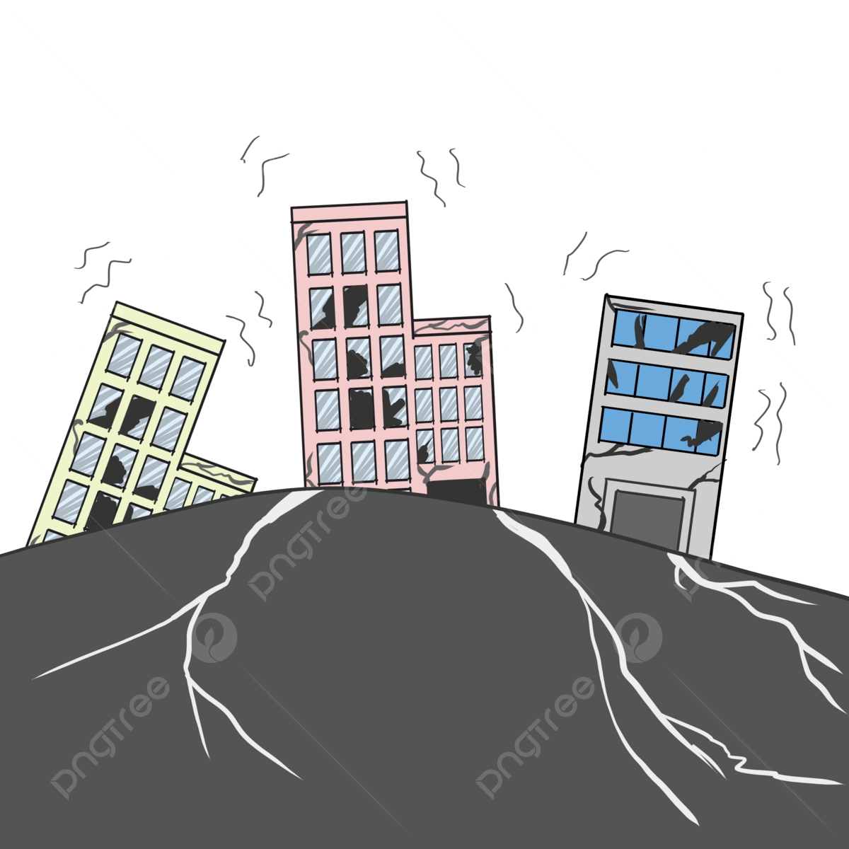 Building Collapsed In Earthquake Earthquake Shock Crack PNG Transparent Clipart Image And PSD File For Free Download