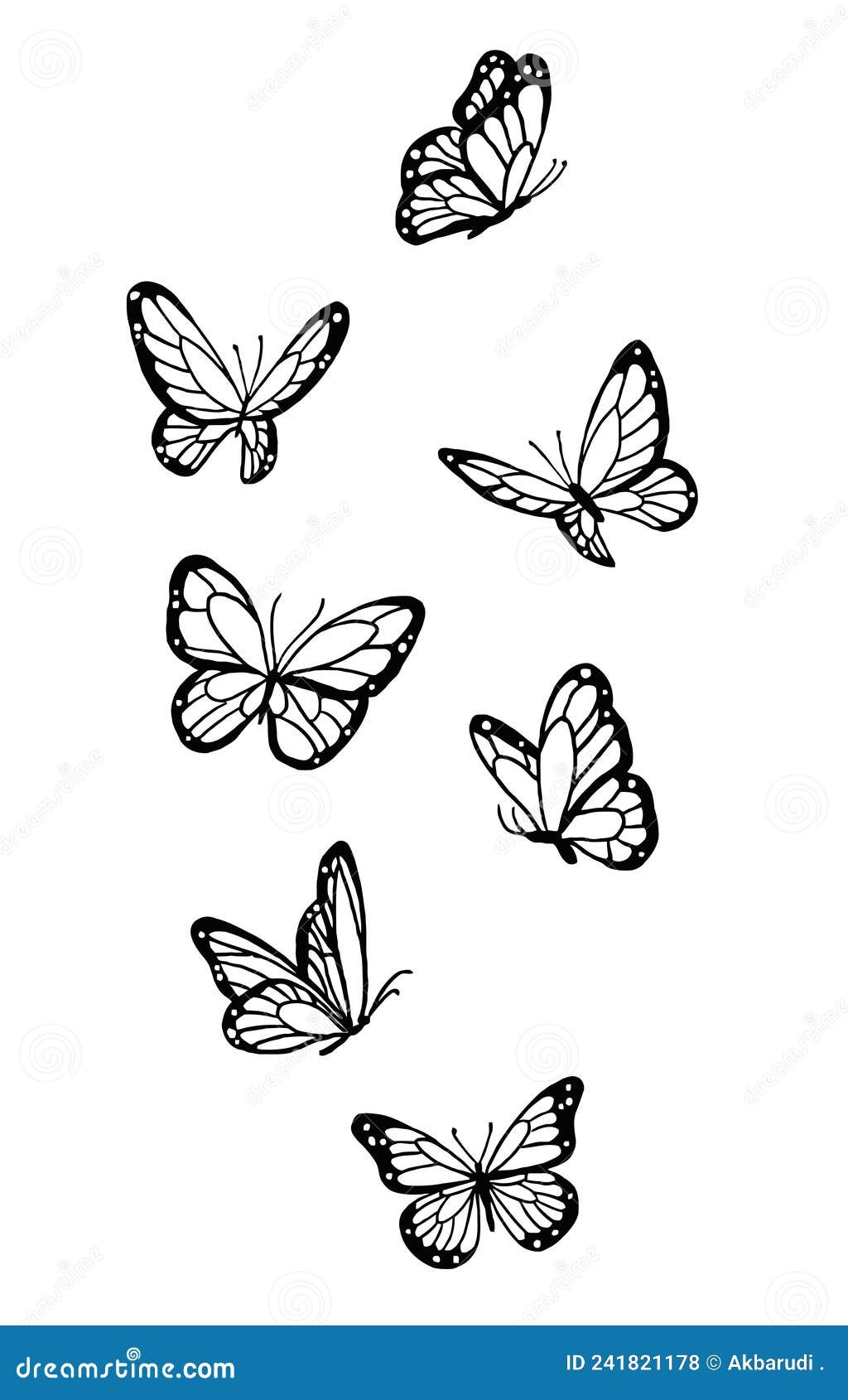 Butterfly Drawing Outline Aesthetic Vector Unique Pattern Sketch Line Art Stock Vector Illustration Of Cute Beautiful 241821178