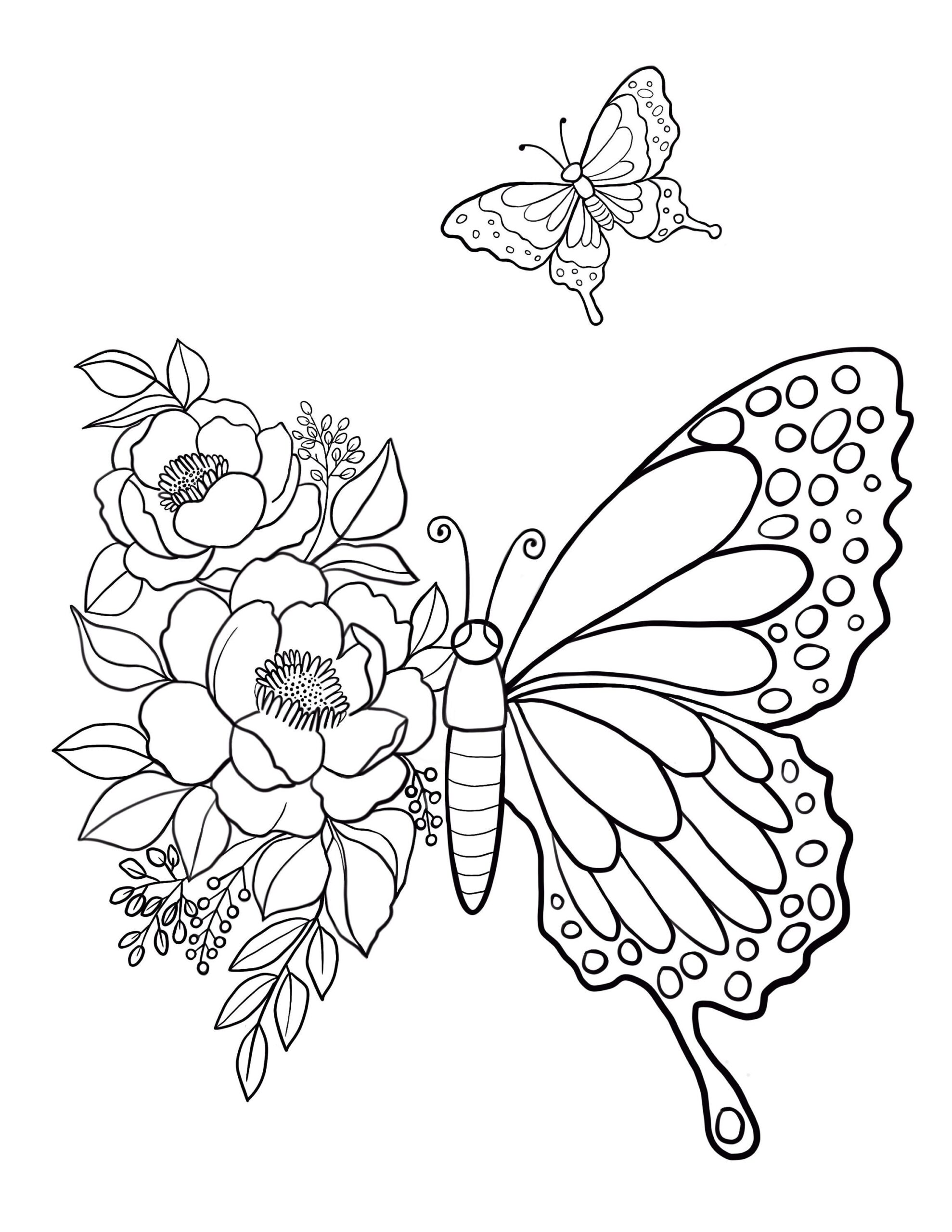 Butterfly Printable Coloring Sheet Coloring Pages Kids 