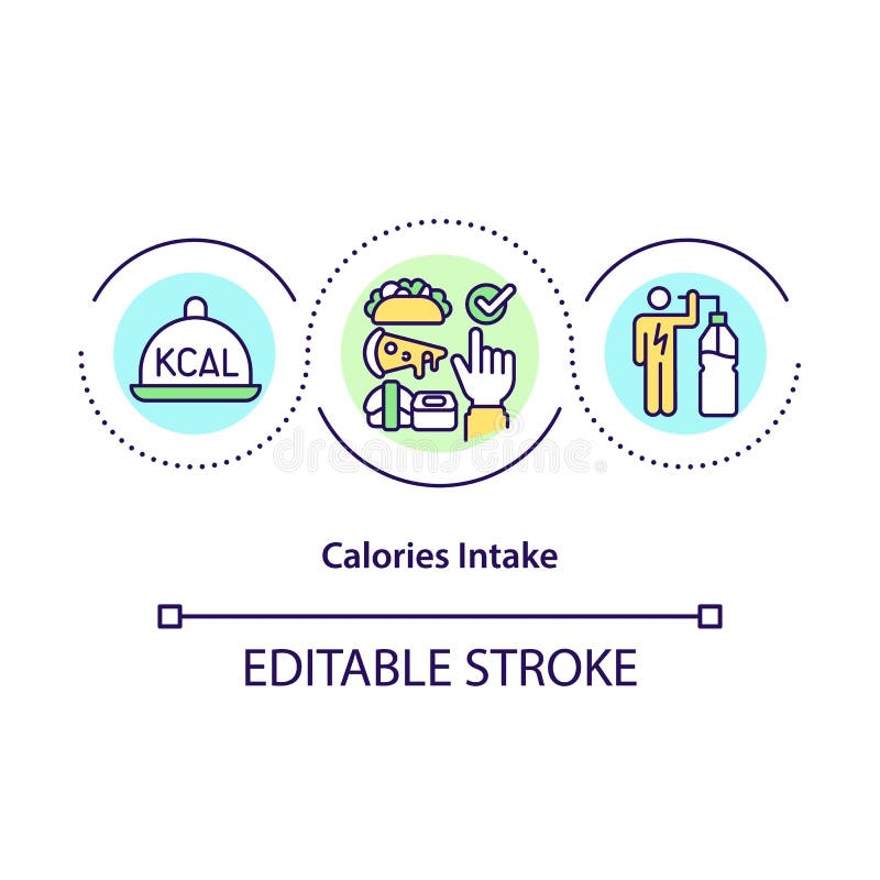 Calories Intake Concept Icon Stock Vector Illustration Of Strategy Meal 213635995
