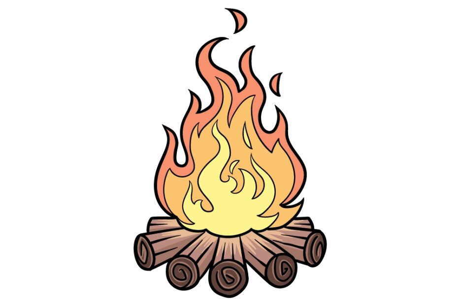 Campfire Drawing How To Draw A Campfire Step By Step