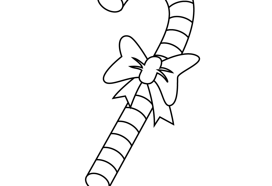 Candy Cane Coloring Page Super Simple