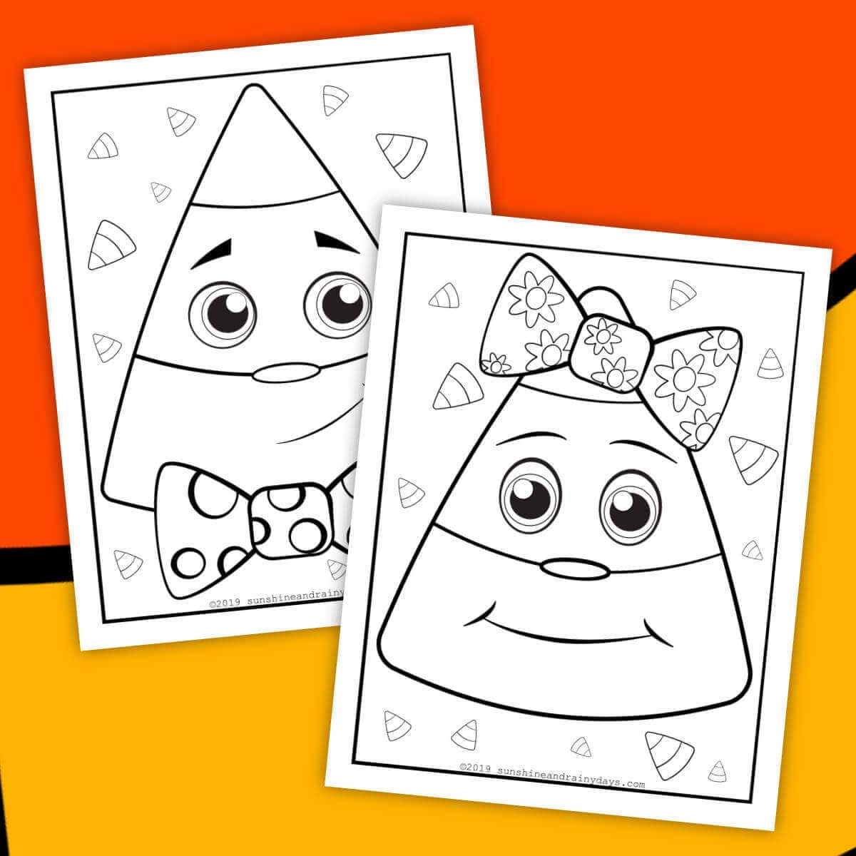 free candy corn coloring page