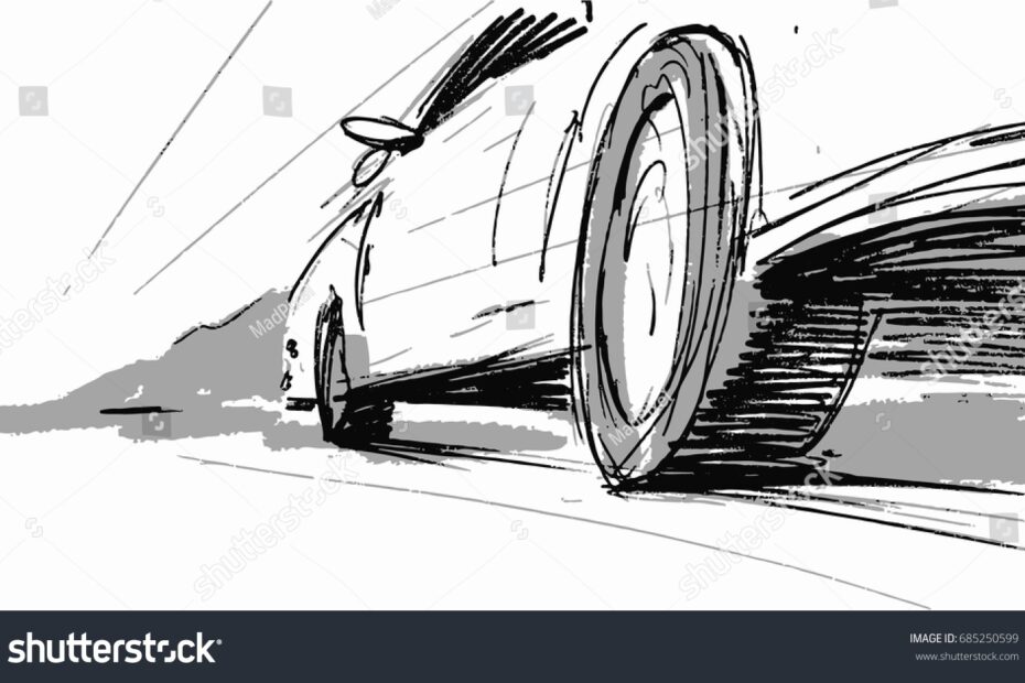 Car Speeding Wheel Vector Sketch Illustration Stock Vector Royalty Free 685250599 Shutterstock