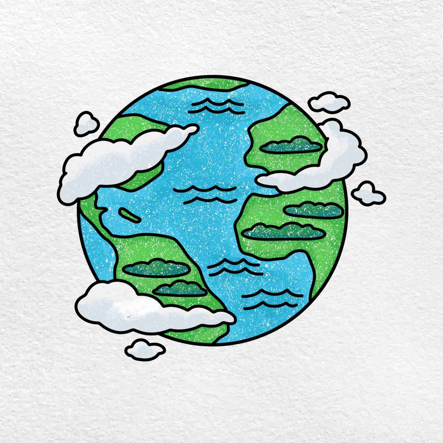 Cartoon Earth Drawing HelloArtsy