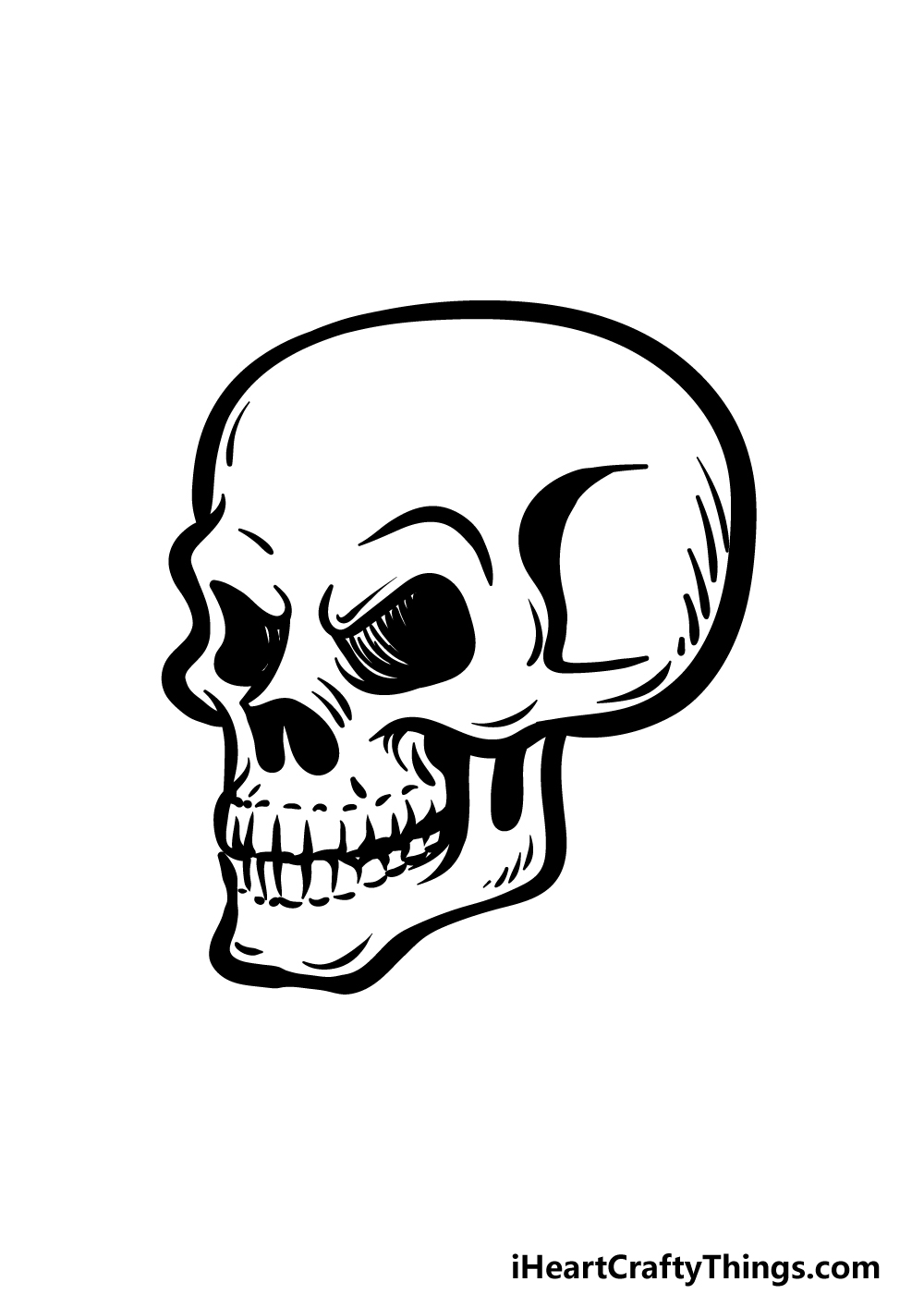 simple skull drawing