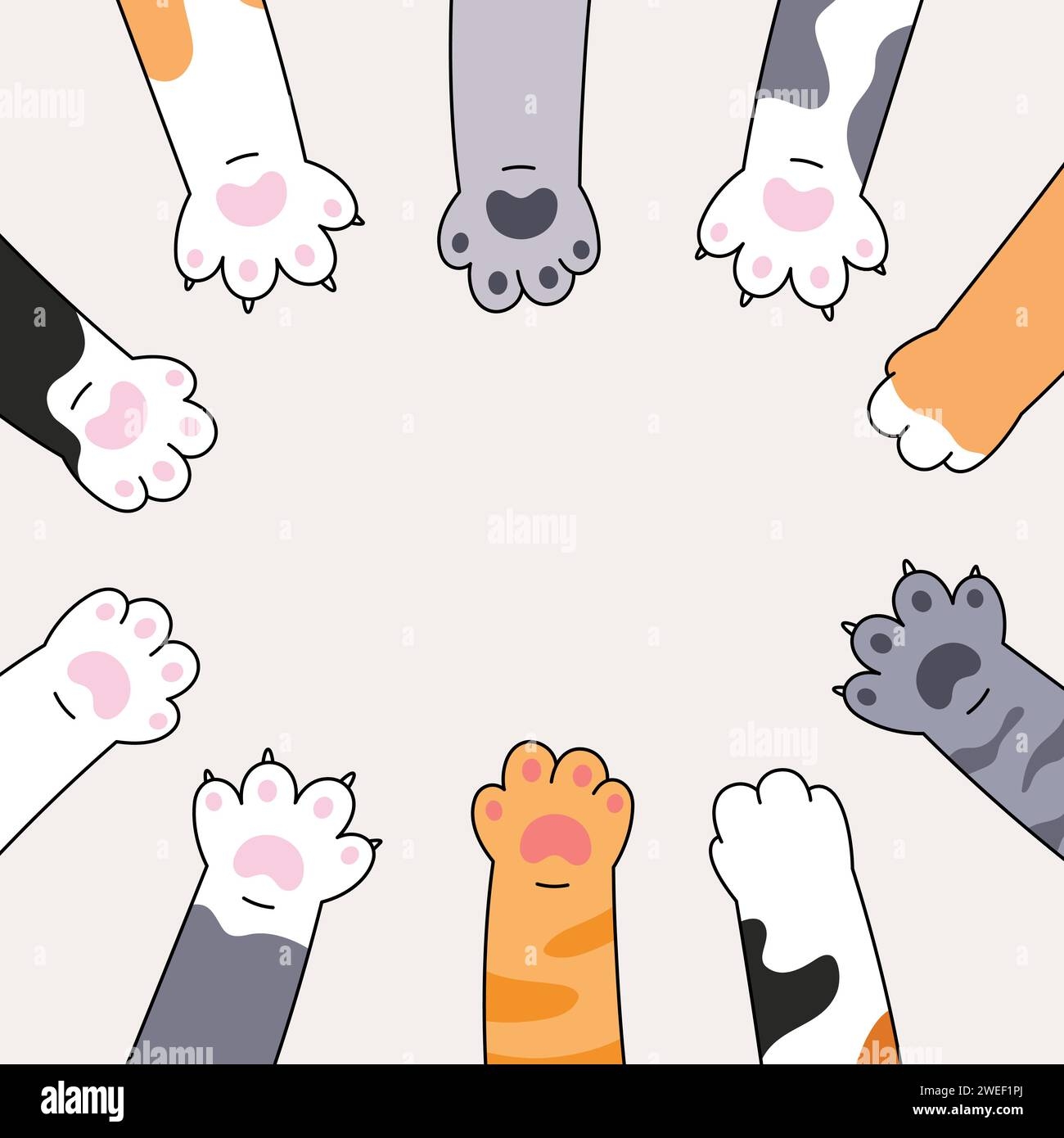 Cat Paws Stock Vector Images Page 2 Alamy