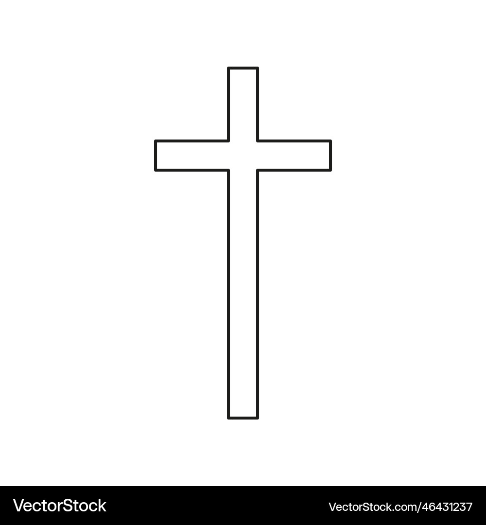 Catholic Cross Line Art Royalty Free Vector Image