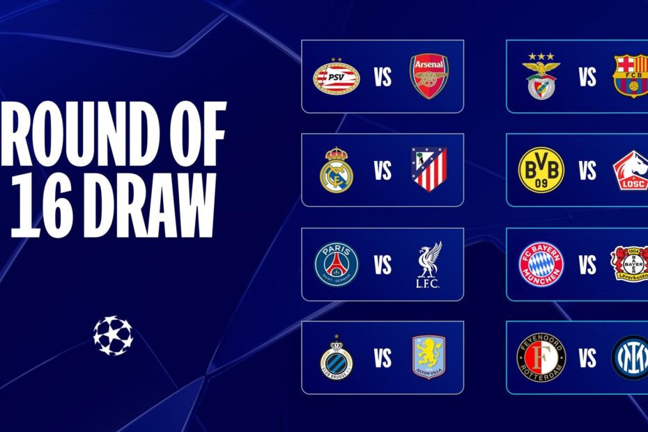 Champions League Round Of 16 Draw Real Madrid Get Atleti Bayern Face Leverkusen Paris Paired With Liverpool UEFA Champions League 2024 25 UEFA