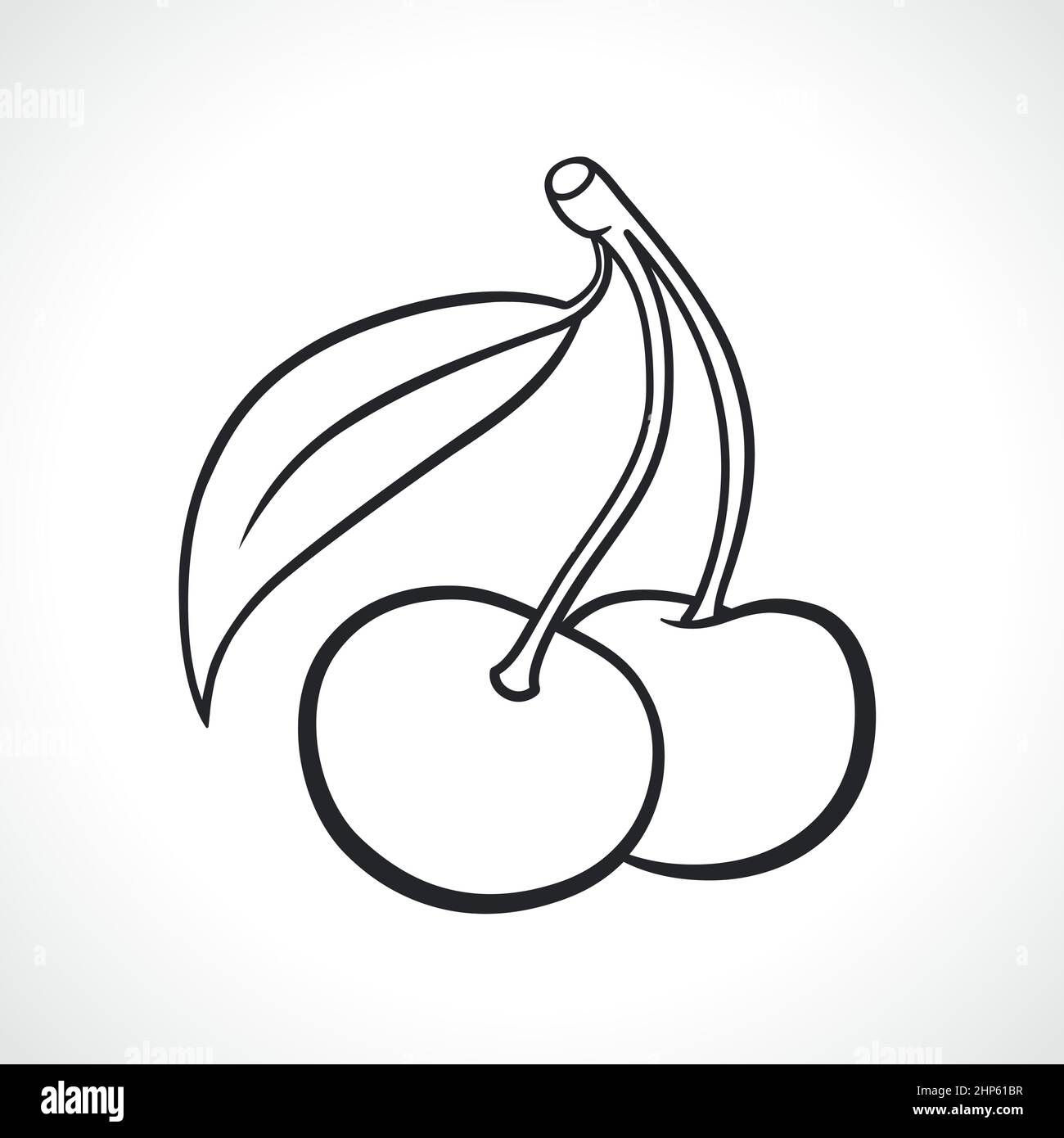 Cherries Black And White Drawing Stock Vector Image U0026 Art Alamy