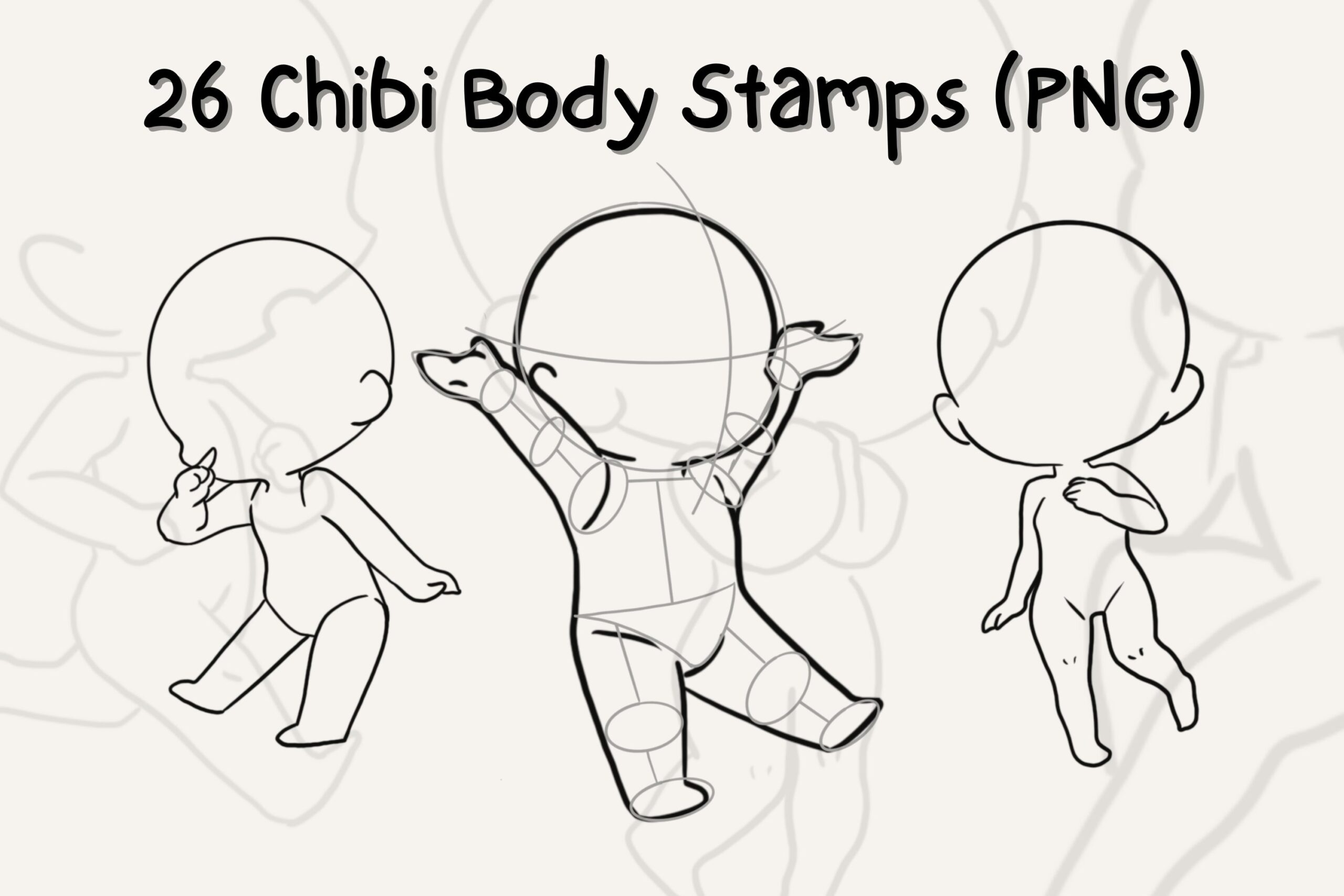 Chibi Body Stamp Wonderland 26 Unique Chibi Base Poses
